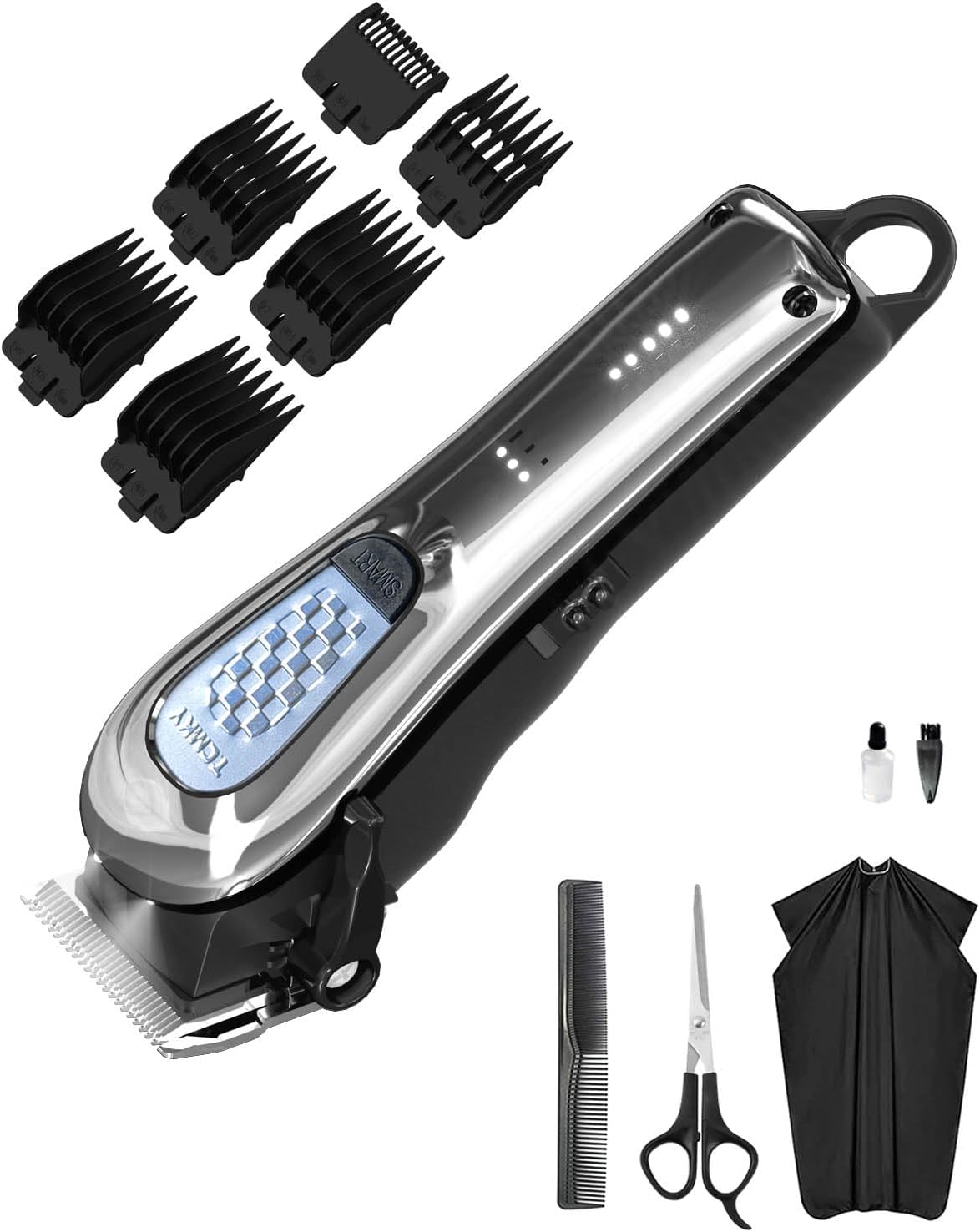 Product image of Hair Clippers for Men Cordless&Corded Barber Clippers for Hair Cutting & Grooming Professional Hair Trimmer for Men Rechargeable Hair Trimmer Kit for Household (Silvery)