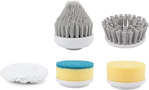 MEYFROX-1 - 5 cabezales de cepillo de limpieza de repuesto adecuados para fregadores eléctricos giratorios inalámbricos, cepillo de limpieza