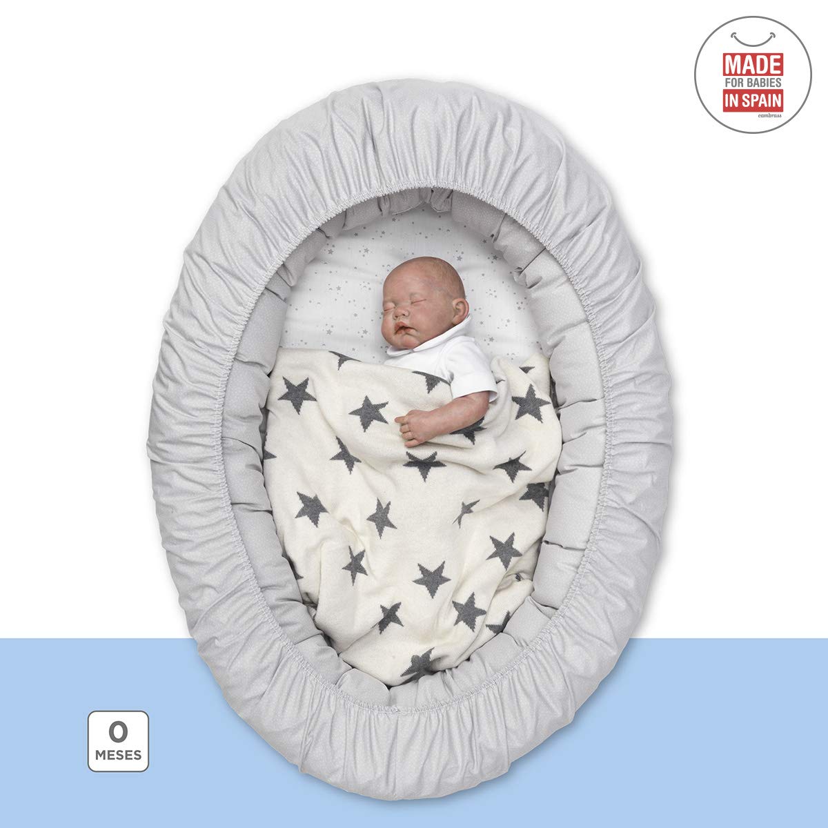 Babybett Sky 55 x 90 x 15 cm grau