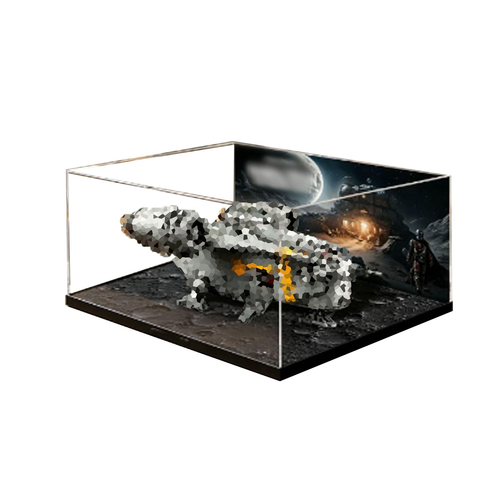 Acrylic Display Case for Le-go 75331 Model, Dustproof Display Box (display box only) (StyleB Background 3mm)