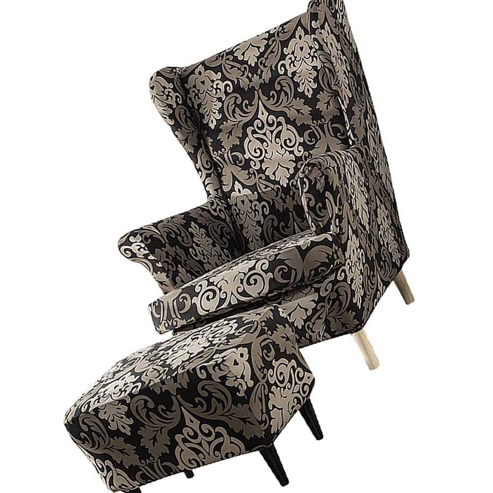 Wing Back Armchair Slipcovers Printed Elastic Jacquard 3 Piece Set Stretch Wingback Chair Covers For Armchairs, Armchair Couch Protector For Living