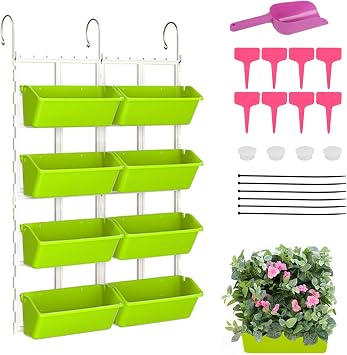 Hanging Vertical Wall Plant Vertical Garden Plant Wall with 8 Pockets Space-Saving Plant Wall for Yard Garden Balcony Home Decoration