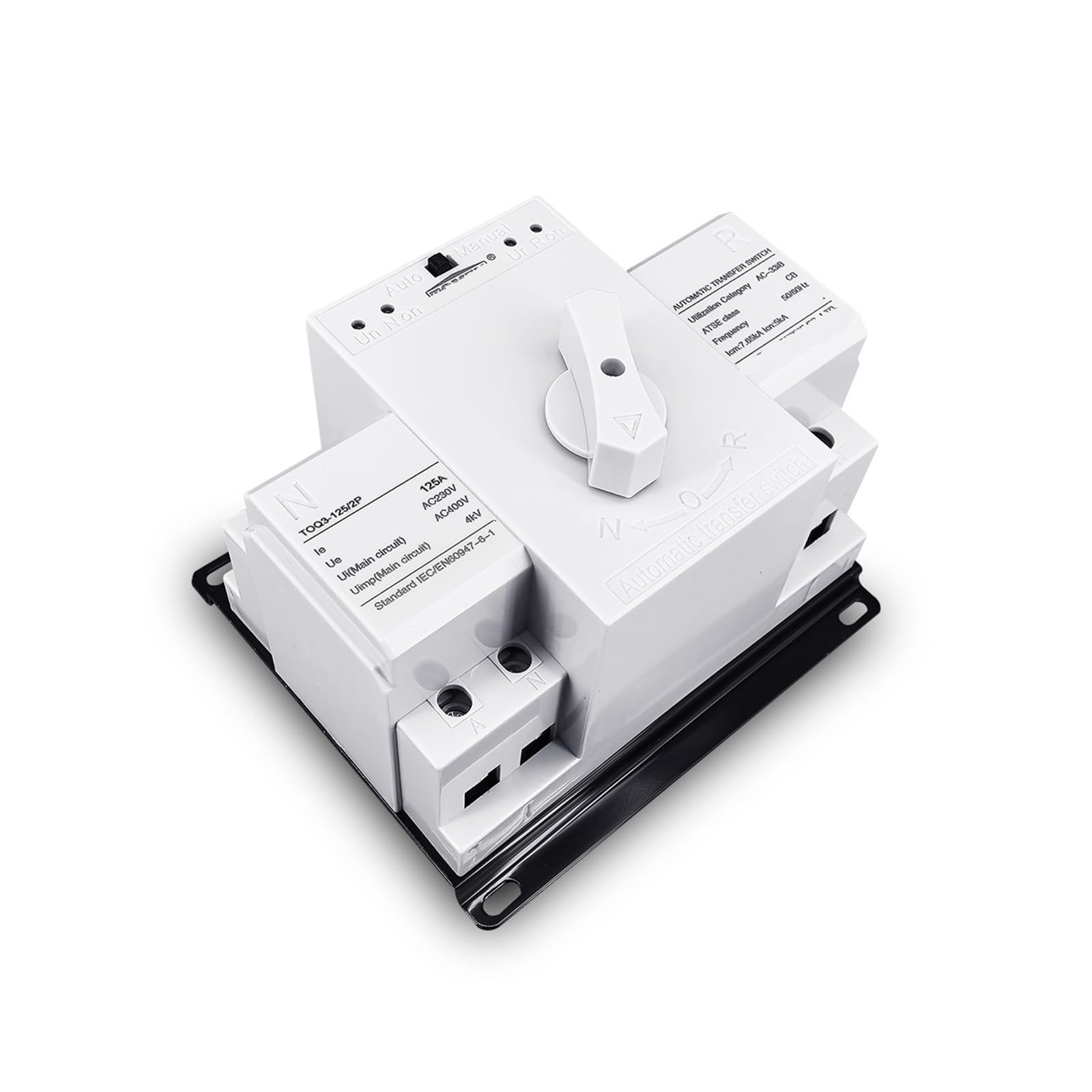 Controlador del conmutador de Transferencia automá Generador de energía de Ciudad, Interruptor de Transferencia automática de Doble Potencia, MCB, 2P, 125A, 230V, TOQ3-2P/125 PV