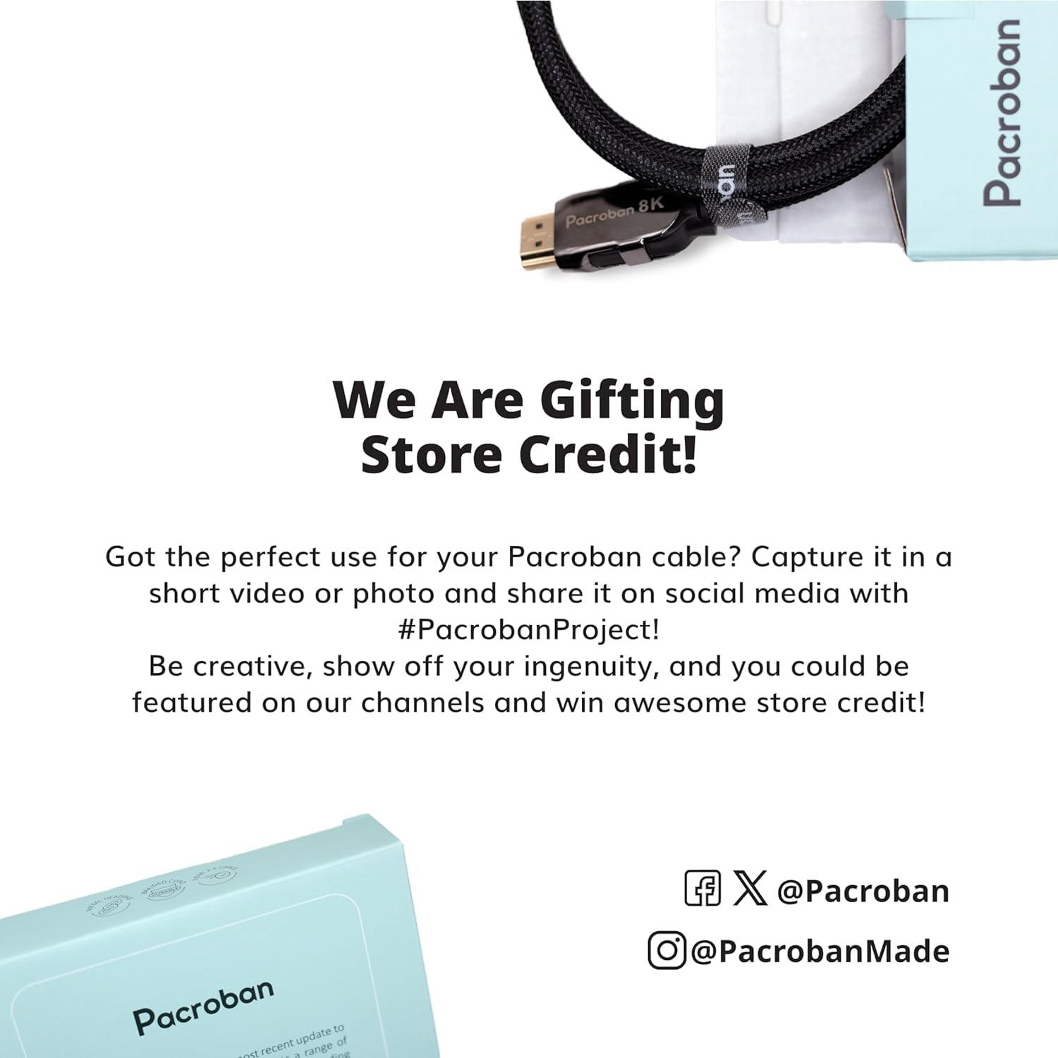 Pacroban Cable Trenzado HDMI 2.1 de 8K (6 pies) Admite Velocidad Ultra Alta de 48 Gbps, 8K 5K 4K 1080p a 120Hz 60Hz, HDR dinámico, Dolby Vision, Dolby Atmos