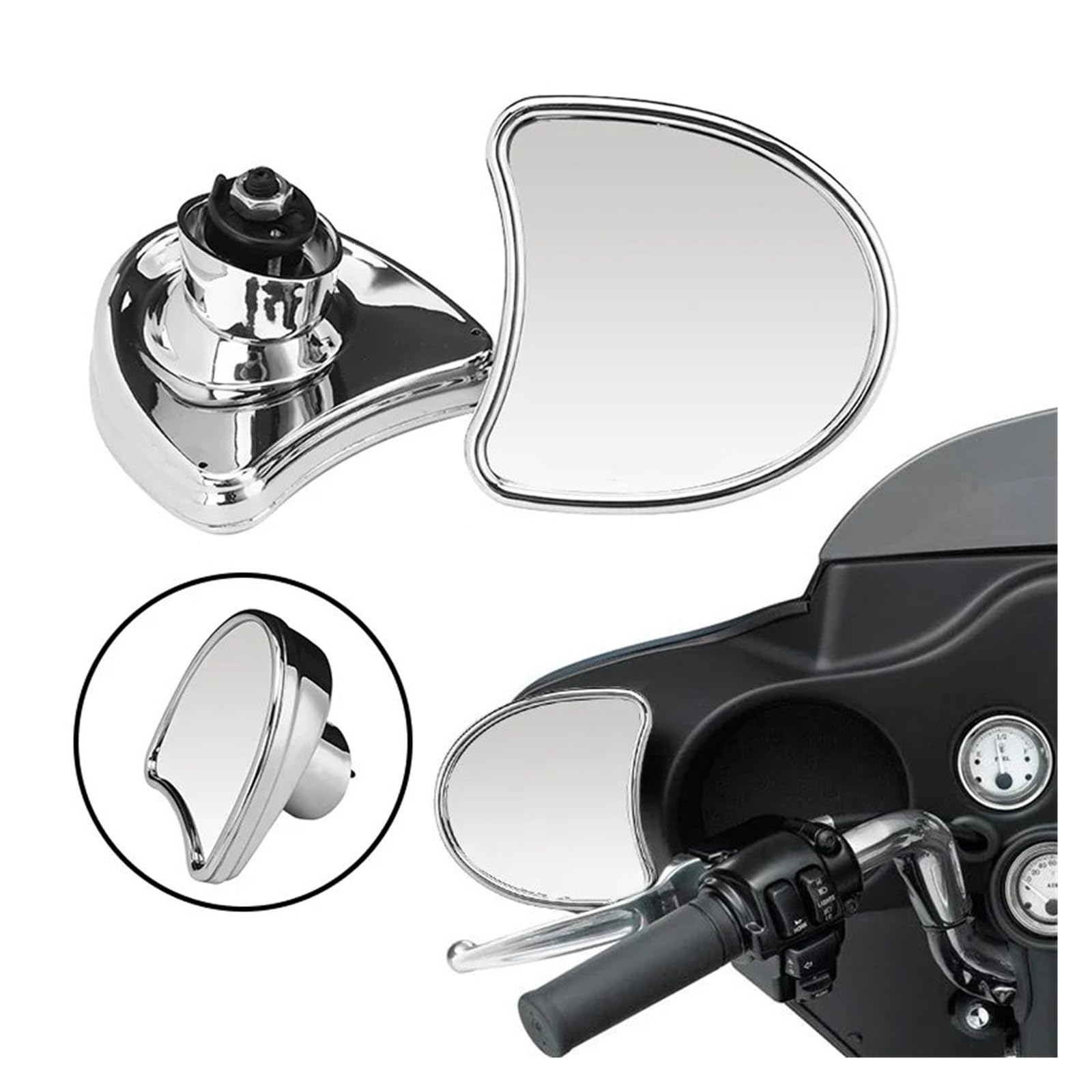 pour Touring pour Electra pour Street pour Glide 2014 Rétroviseurs Latéraux Chromés Moto Rétroviseurs Moto Rétroviseur Moto Latéraux