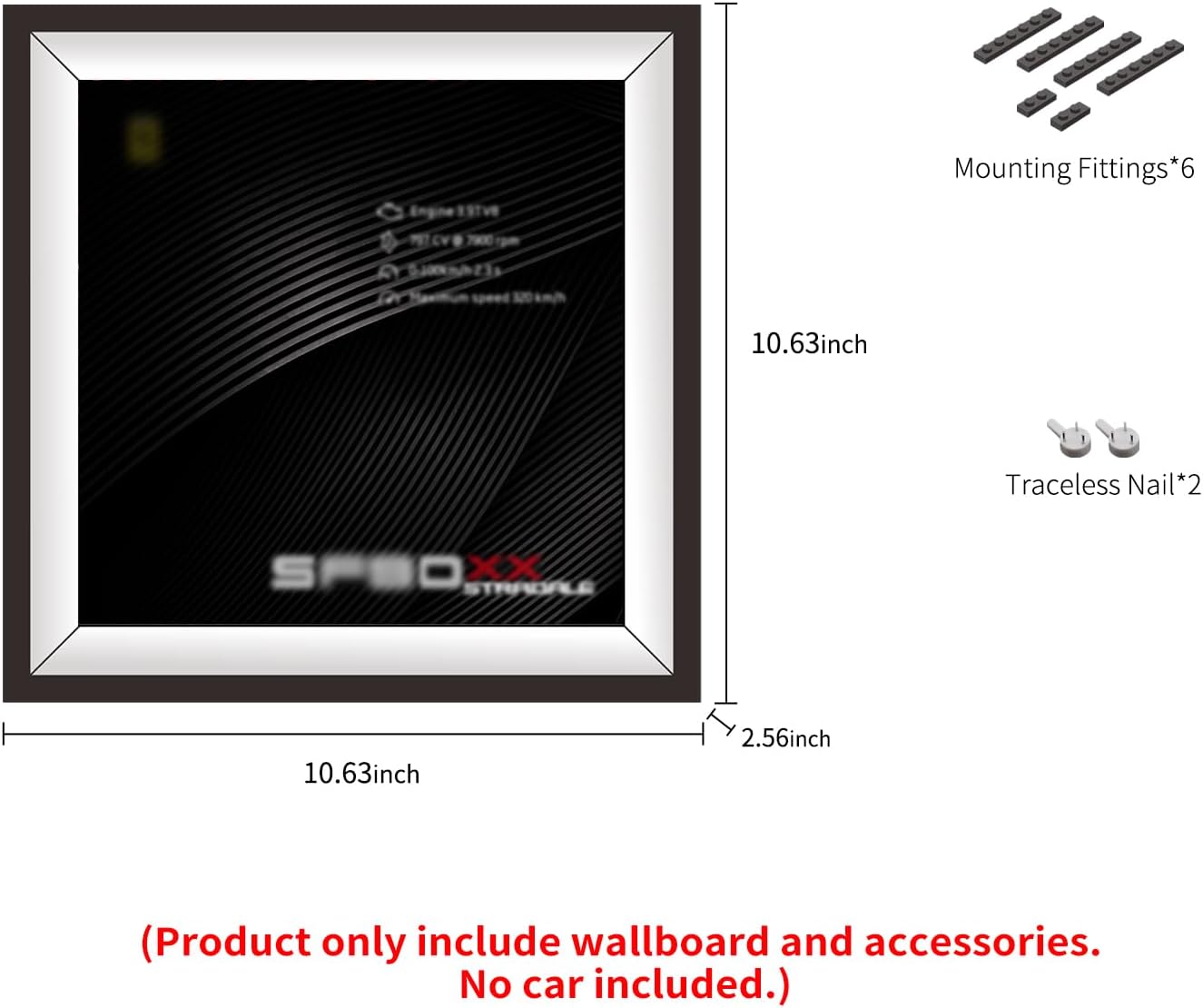 iLuane Display Wallboard for LEGO Speed Champions SF90 XX Stradale Sports Car Building Toy 77254, Adult Collectibles Wall Mount, Room or Office Decor(No Car Included)