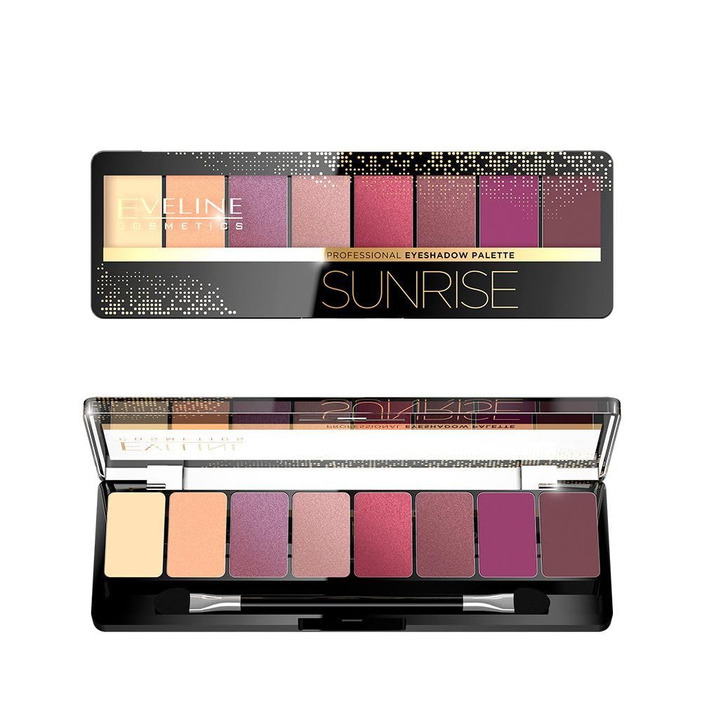 Eyeshadow Professional Sunrise Eyeshadow Palette – 8 Vibrant Shades, Long-lasting Vegan Formula