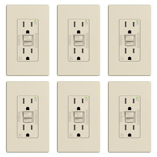 Miniatura 50 de ELEGRP Toma GFCI de 20 amperios, toma eléctrica GFI de autoprueba con diseño más delgado, receptáculo GFCI resistente a manipulaciones TR, Mate