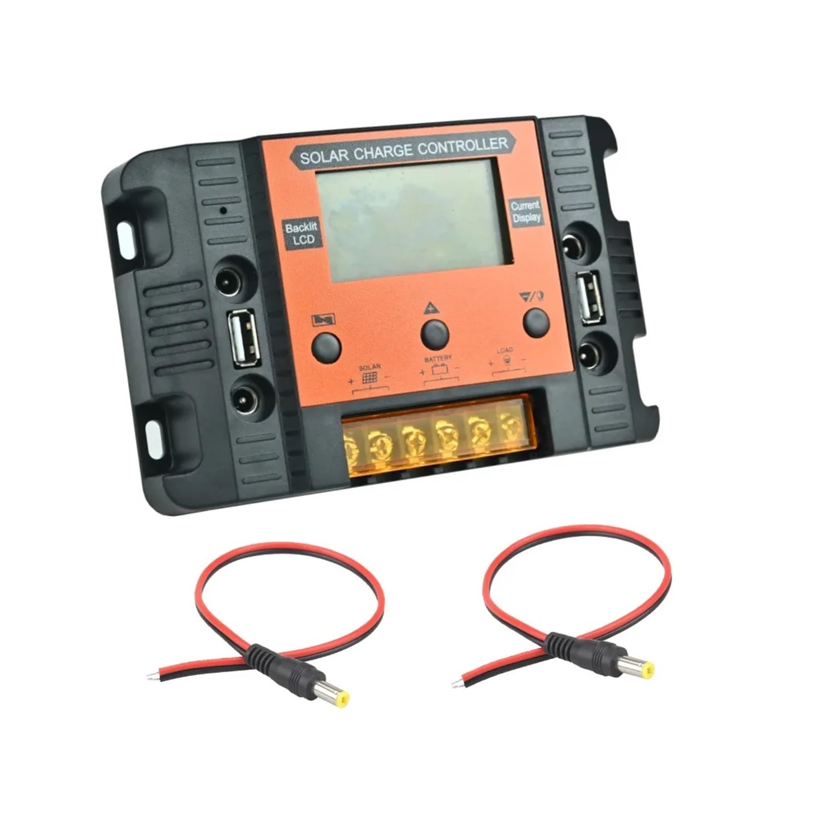 Regolatore Solare 12V24V30A con Quattro Fori CC, Schermo di Visualizzazione Retroilluminato, Regolatore di Carica for Generazione di Energia Fotovoltaica