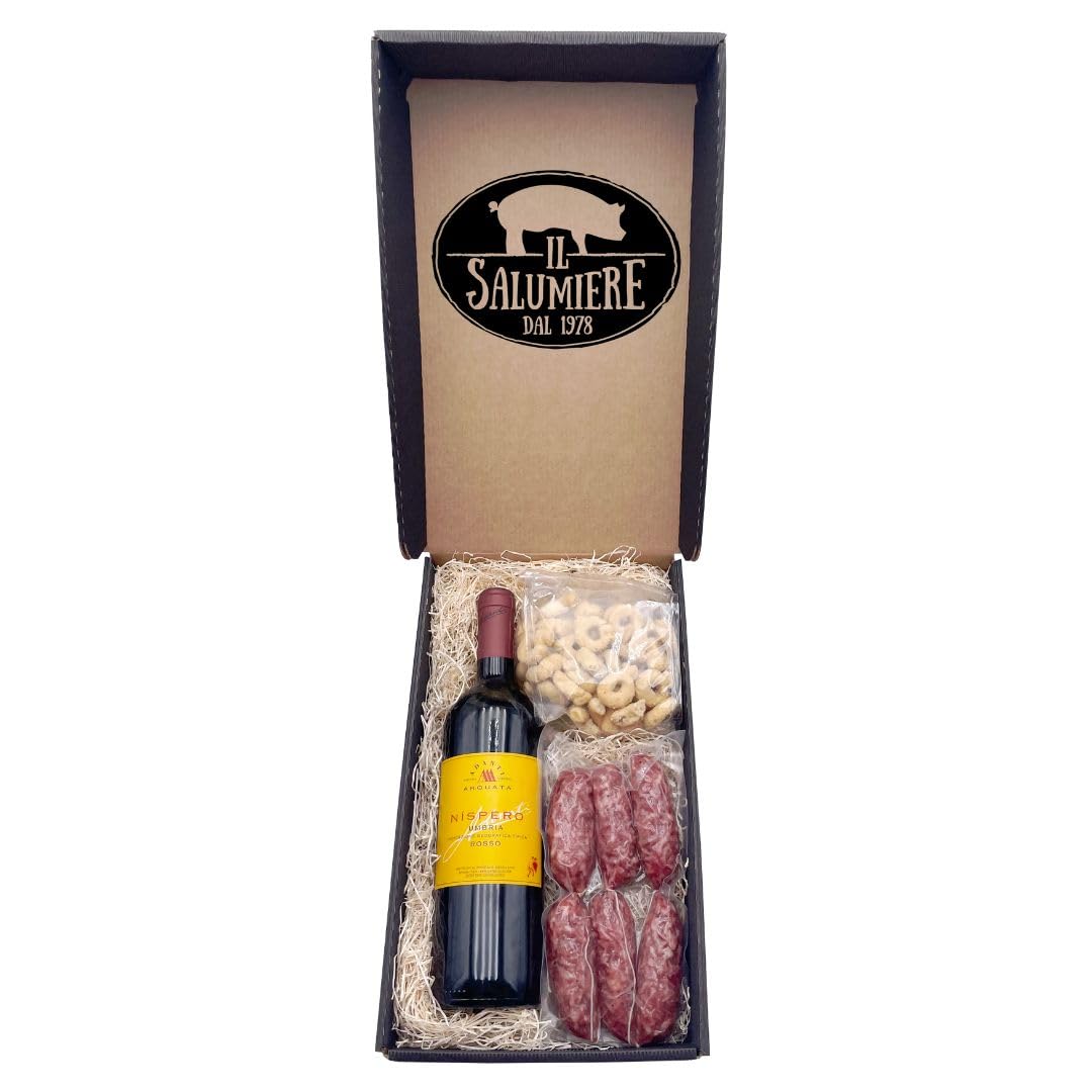 Caja gastronómica perfecta para Navidad 2022 "Assisi" Il Salumiere 1978, regalo con productos típicos italianos, cesta regalo gourmet perfecta para Navidad o cualquier otra ocasión