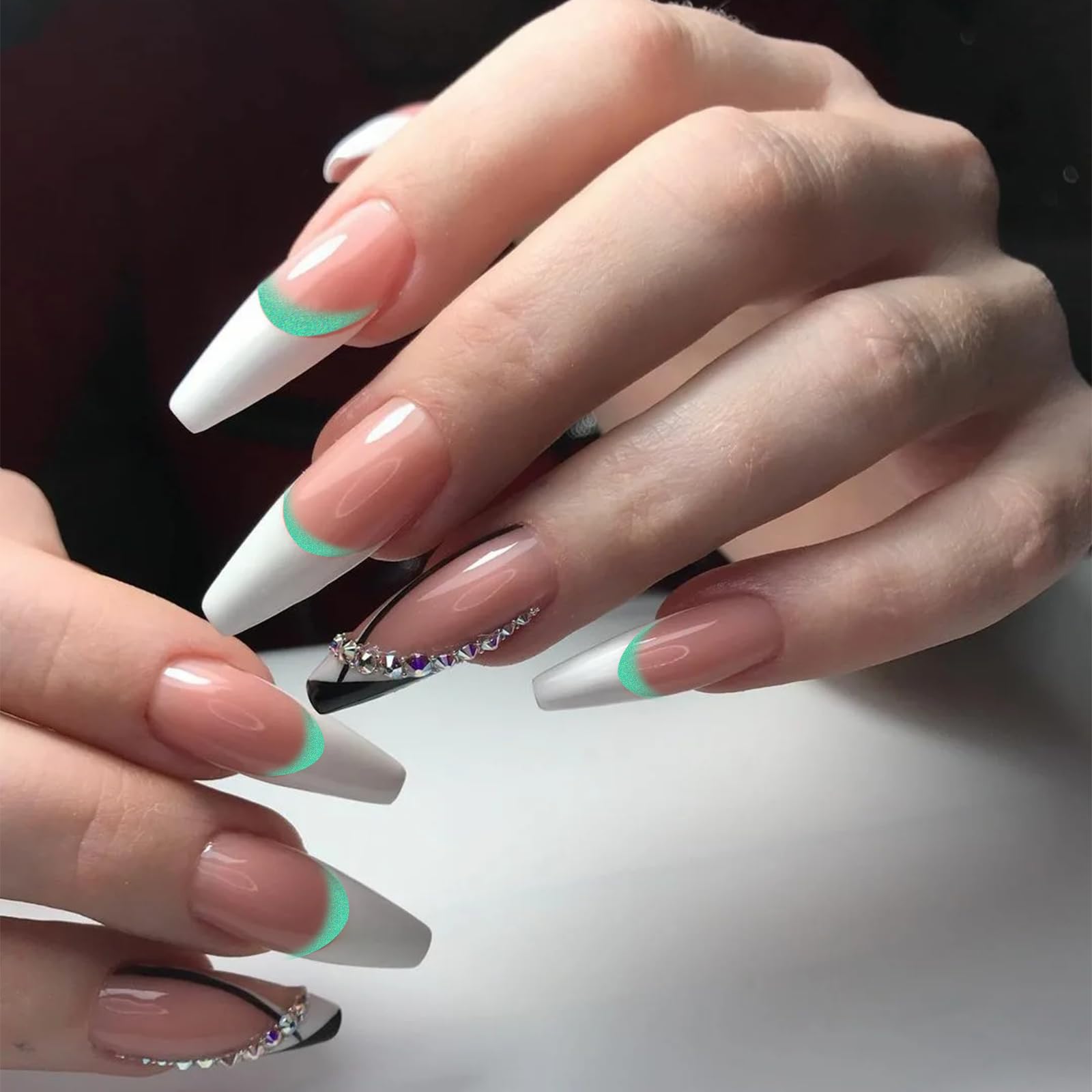 12 Farben French Tip Nagelsticker – 276 Stück, Selbstklebend, Für DIY Nail Art