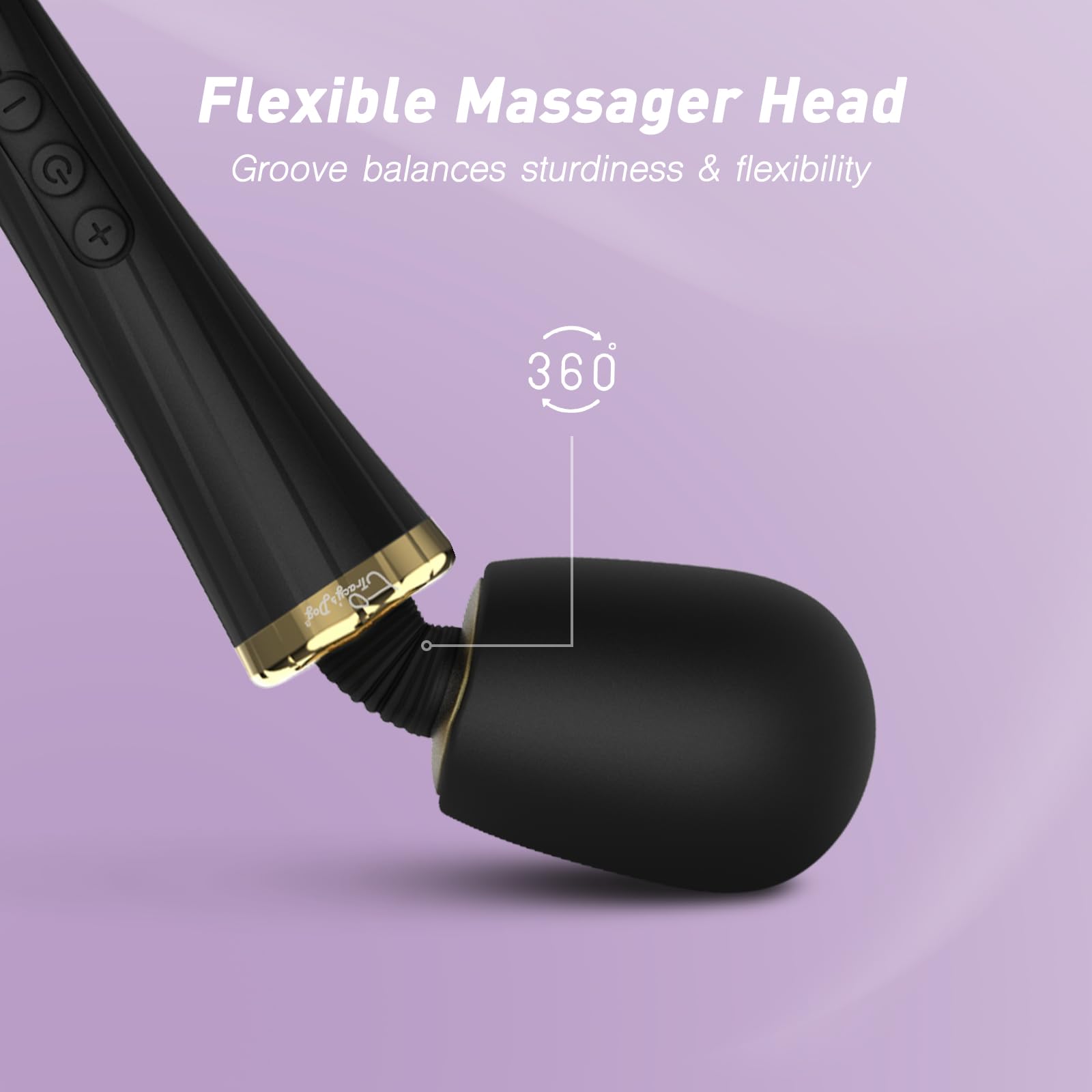 Tracy's Dog Wand Vibrator Kit, Cordless Massager with 4 Silicone Attachments for Clitoral, G-Spot, Anal & Penis Stimulation, Adult Sex Toys Sets with 3 Speeds & 5 Patterns for Couples & Women Pleasure