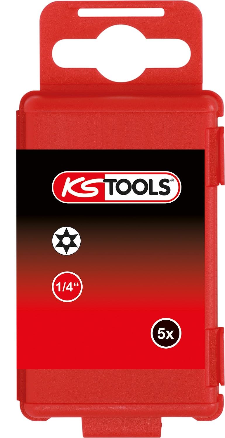 KS Tools 911.7706 75mm TB27 1/4-inch TX Classic Bits (5 Pieces), Silver, Pack of 5
