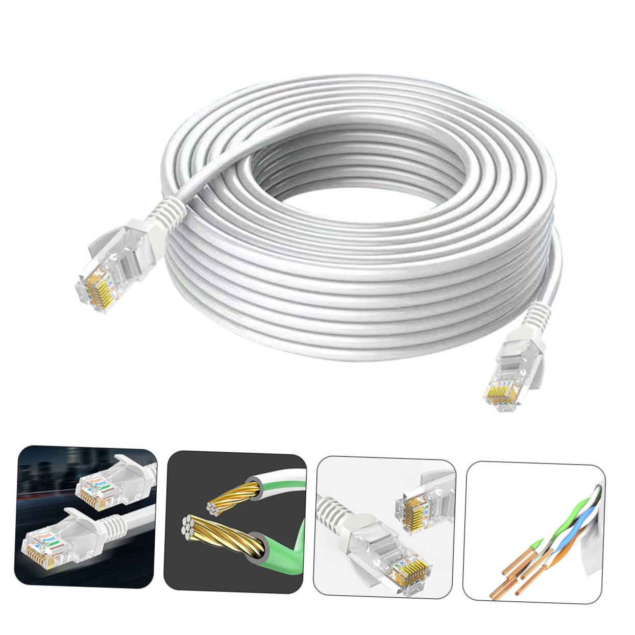 Gigabit Cable High Connection Cable for Modem Router Durable Head Design for Broadband Use
