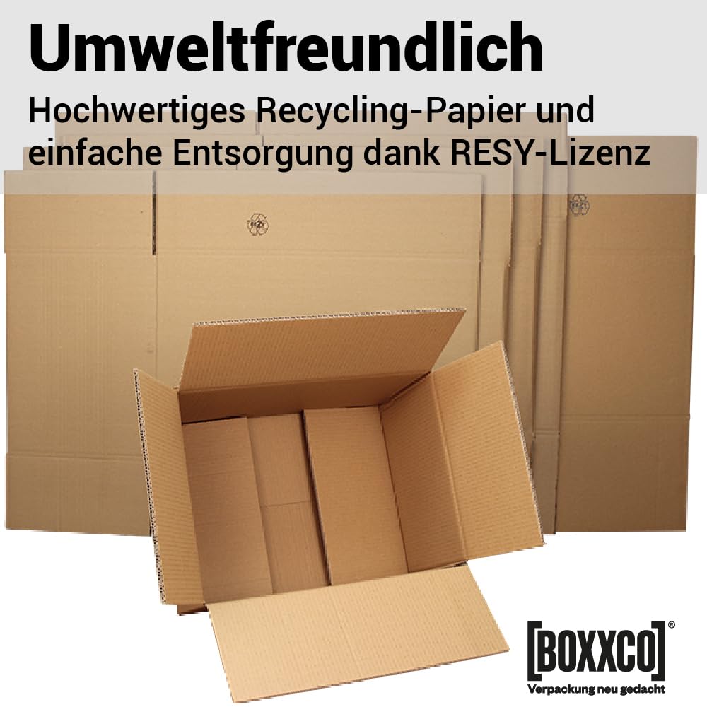20 Stück Versandkarton 350x250x200 mm 2-wellig - Stabile Faltkartons aus Wellpappe für sicheren Versand bis 10kg - Umweltfreundliche Verpackung für E-Commerce und Logistik