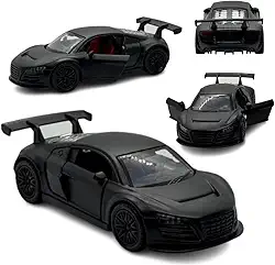 Miniatura Carrinho Esportivo Carro de Ferro, Portas que Abrem, Preto