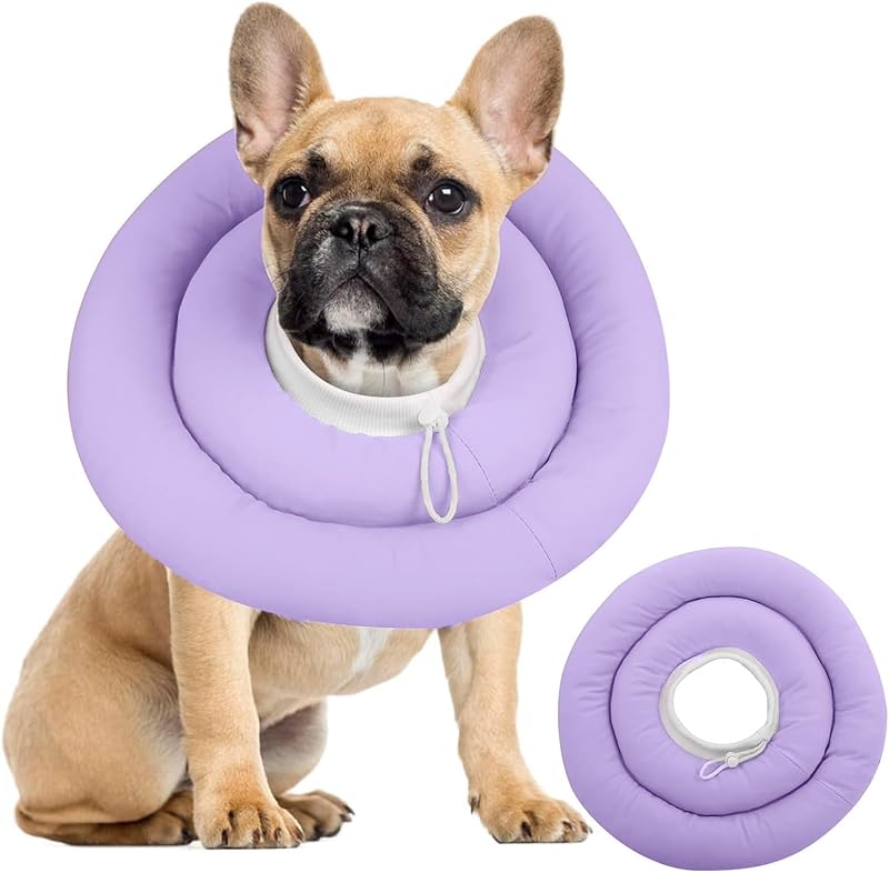 Colar de Recuperação Macio e Impermeável para Cães IDOMIK, Roxo L