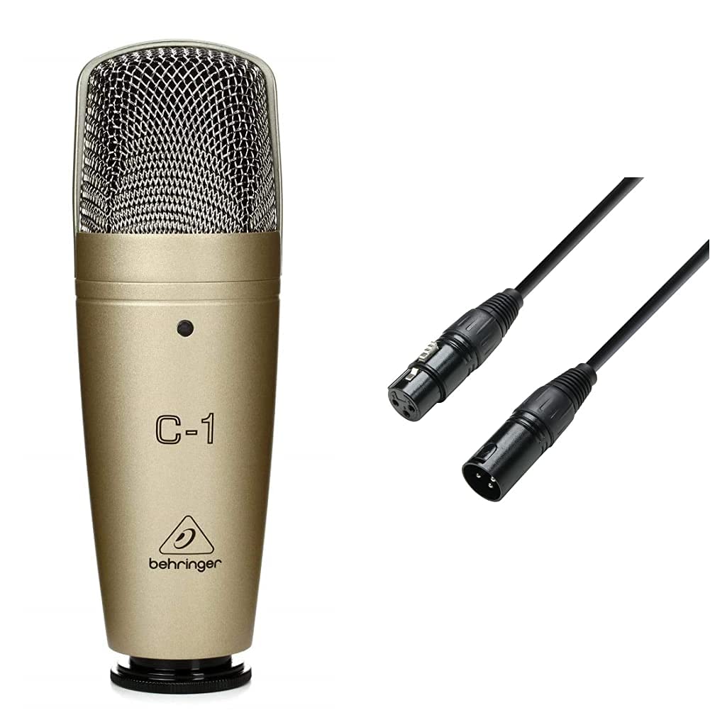 Behringer C-1 Studio Kondensator Mikrofon & Adam Hall Cables K3DMF0150 DMX Kabel XLR male auf XLR female 1,5m