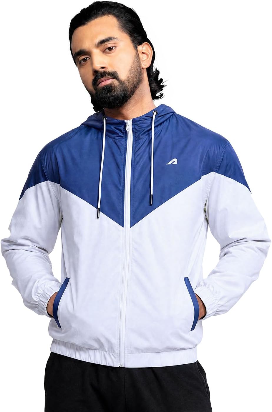 Windcheater Jacket for Men,Lightweight & Wind-Resistant with Reflective Bike Jacket for Man Adjustable Hoodie & Elastic Hem, Relaxed Fit-Stylish Windbreaker for Outdoor & Biking