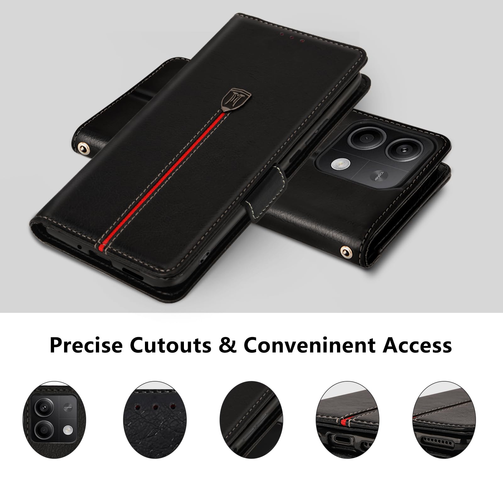 PEIYE Handyhülle Für Xiaomi Redmi Note 14 Pro 4G – Leder-Flip-Case Mit Ständer, Kartenfach & Magnetverschluss, Stoßfest, Blau