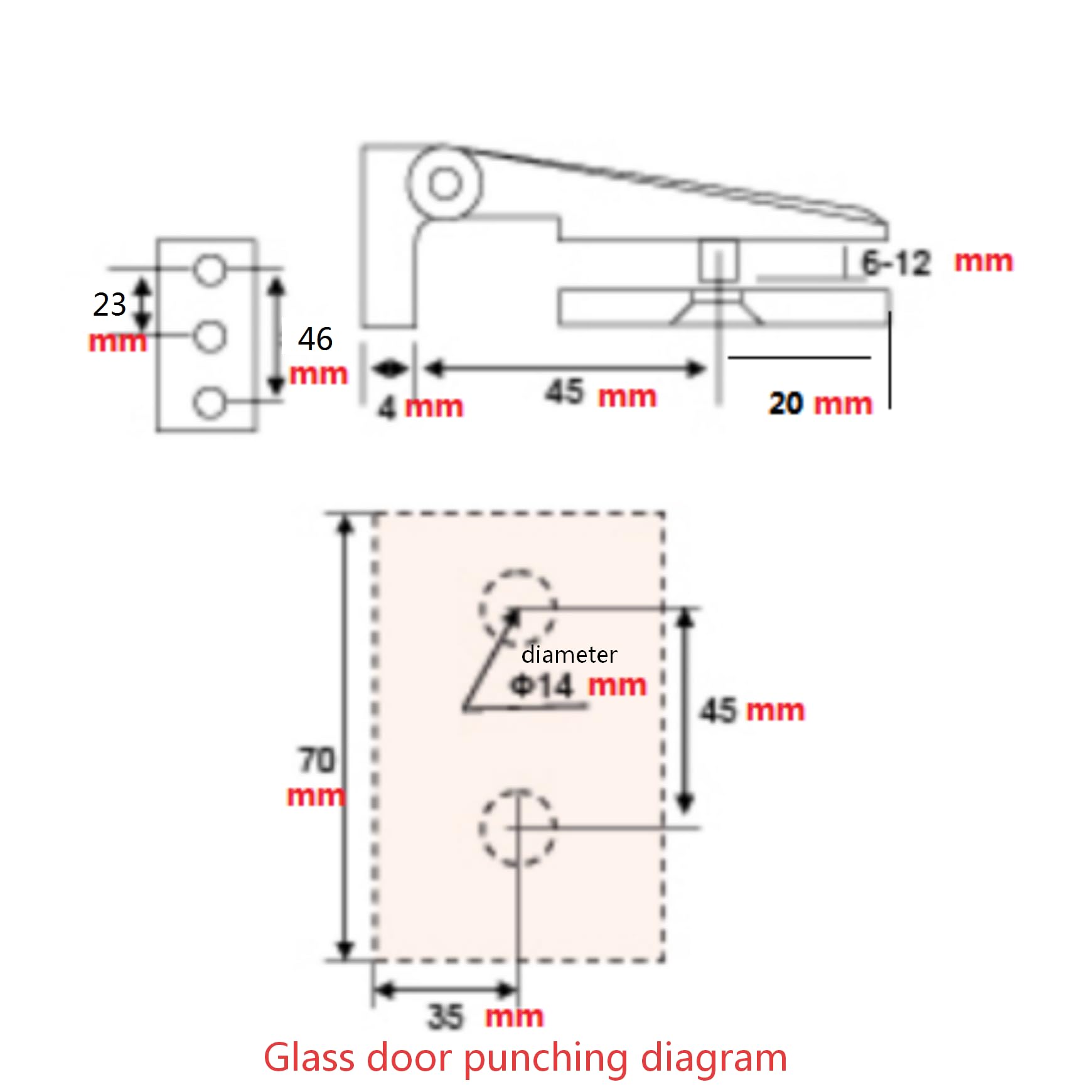2 cerniere per porta in vetro a 90°, in acciaio inox, per doccia, 8 – 12 mm, per esterni