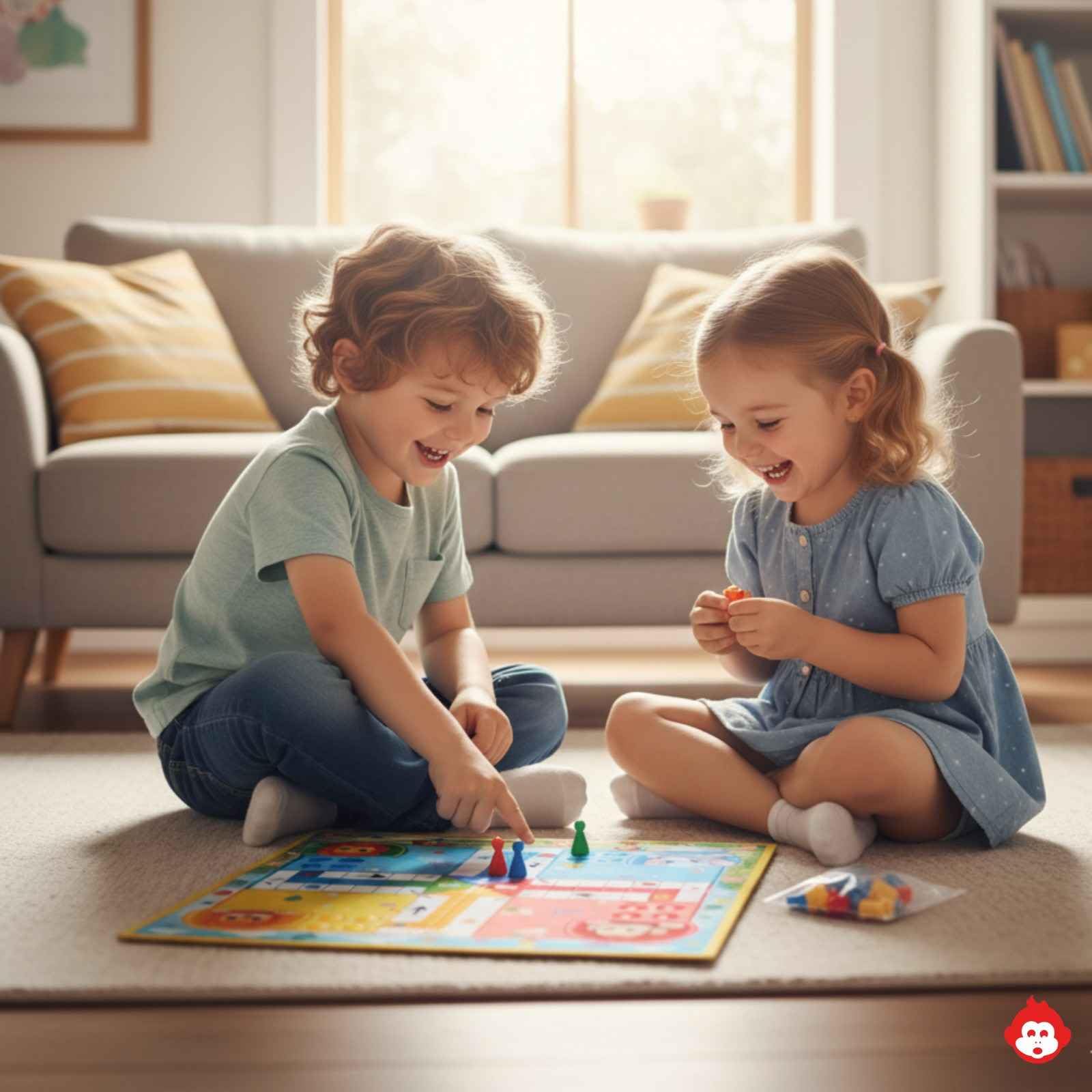 Braintastic Play Mat Duo 2-in-1 Reversible Ludo and Snakes and Ladders Fabric Board Game for Kids, Multicolor, 17x17 Inch 2