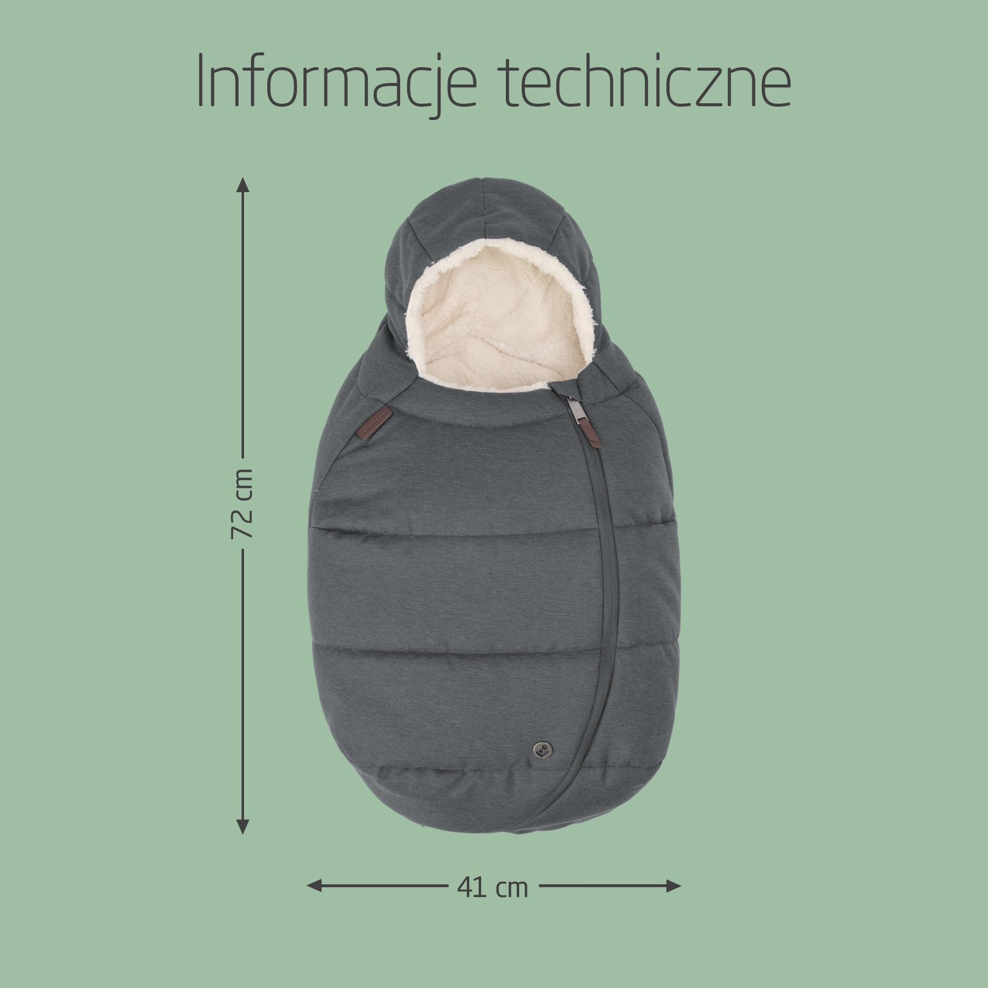 Maxi-Cosi Śpiworek do fotelika samochodowego dla niemowląt (45-75cm), zapewnia komfort, miękkie i wytrzymałe tkaniny, do prania w pralce, pasuje do wszystkich fotelików Maxi-Cosi, Twillic Graphite
