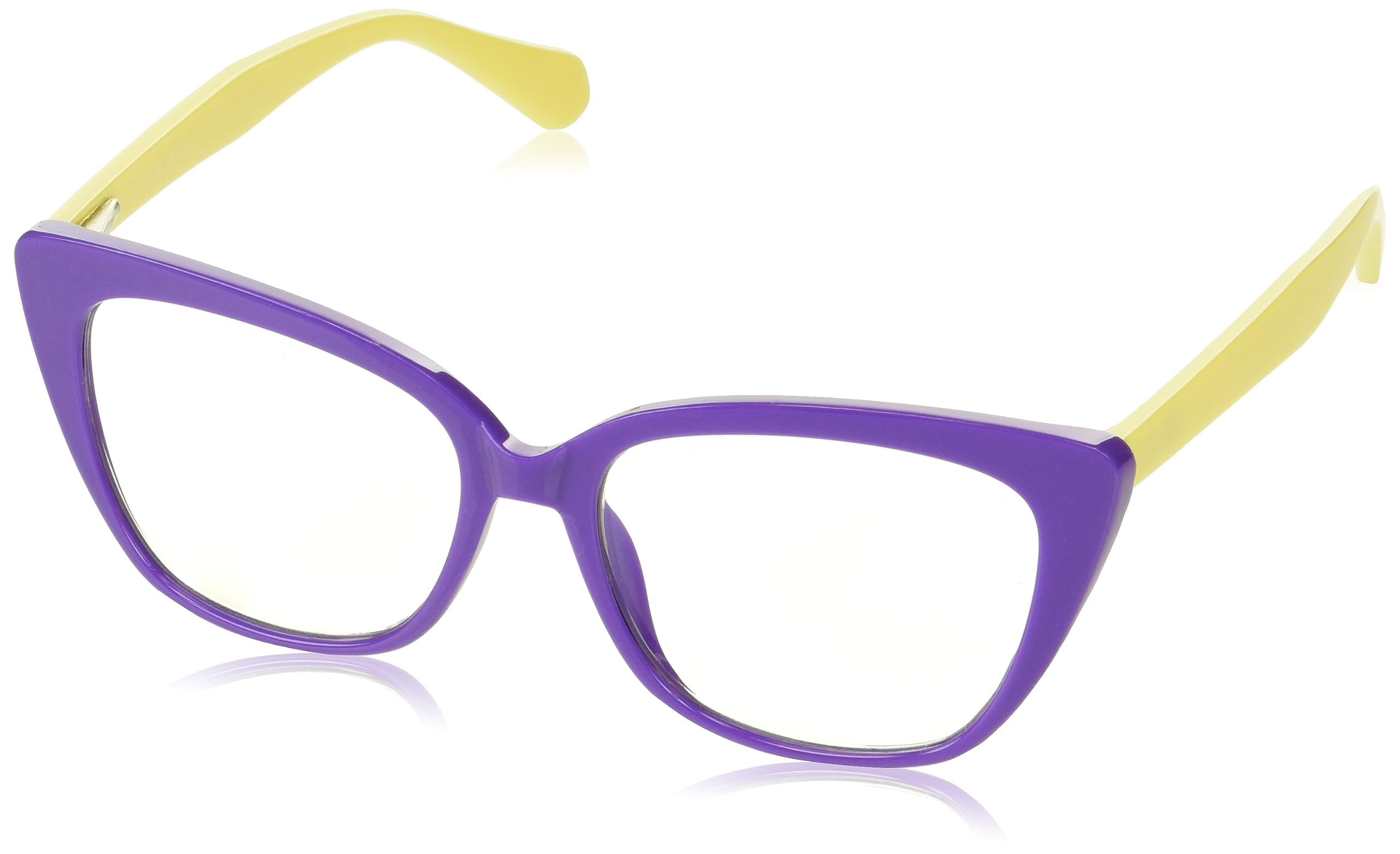 A.J. Morgan Eyewear I.M.CUTE - Blue Light Blocking Computer Readers, Purple/Ylw, 50mm