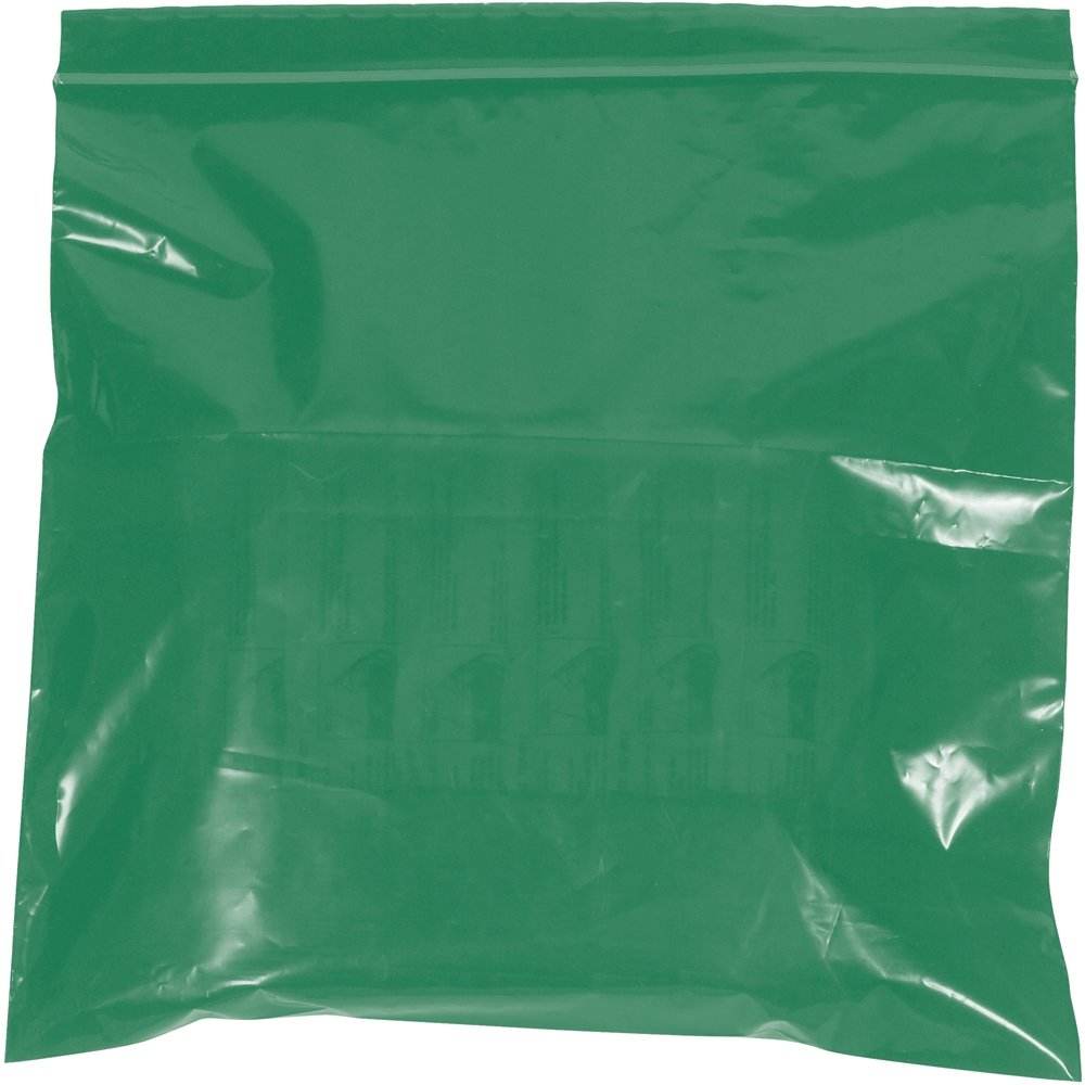 BOX USA BPB3615G Reclosable Poly Bags, 2 mil, 6" x 9", Green (Pack of 1000)