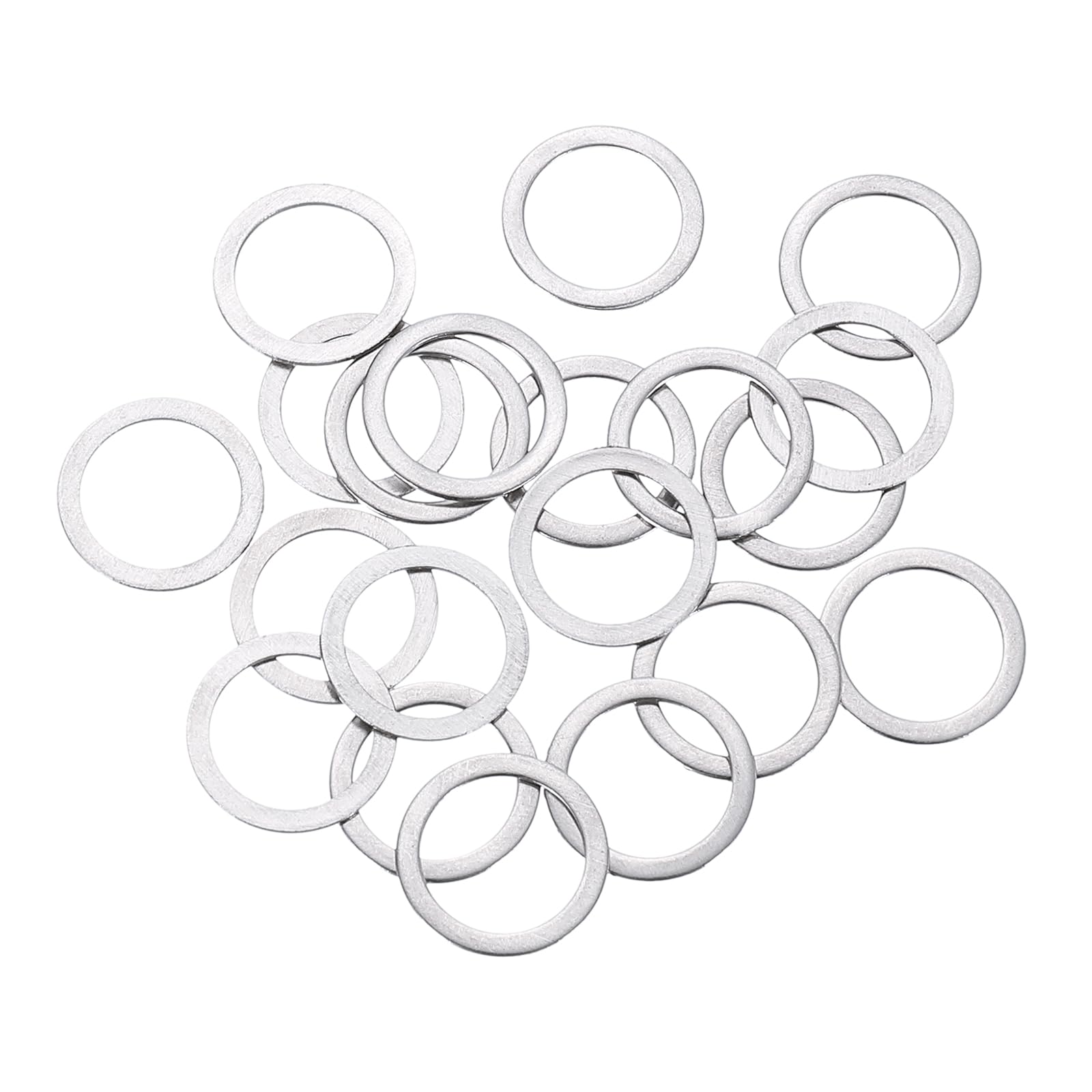 uxcell 20 Pcs M10 Flat Washer, 10x14x0.5mm Thickened 304 Stainless Steel Flat Spacers for Screw, Bolt, Automotive, Industrial Machinery