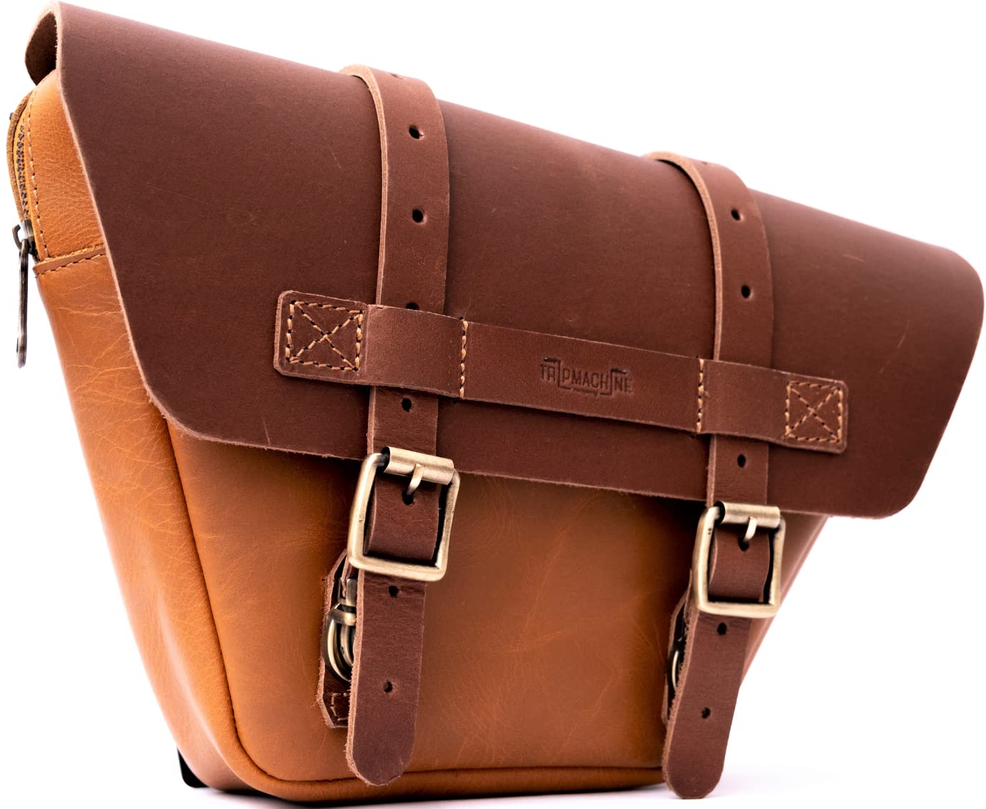 Trip Machine Company Wingman Side Panel Bag for Royal Enfield Interceptor 650 / Continental GT 650 (Vintage Tan, Left Side)