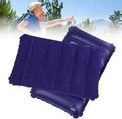 Genérico Travesseiro Inflável de Camping Acampamento Viagem Praia Almofada Portátil Cama Descanso Roxo 42 cm x 6 cm x 8 cm