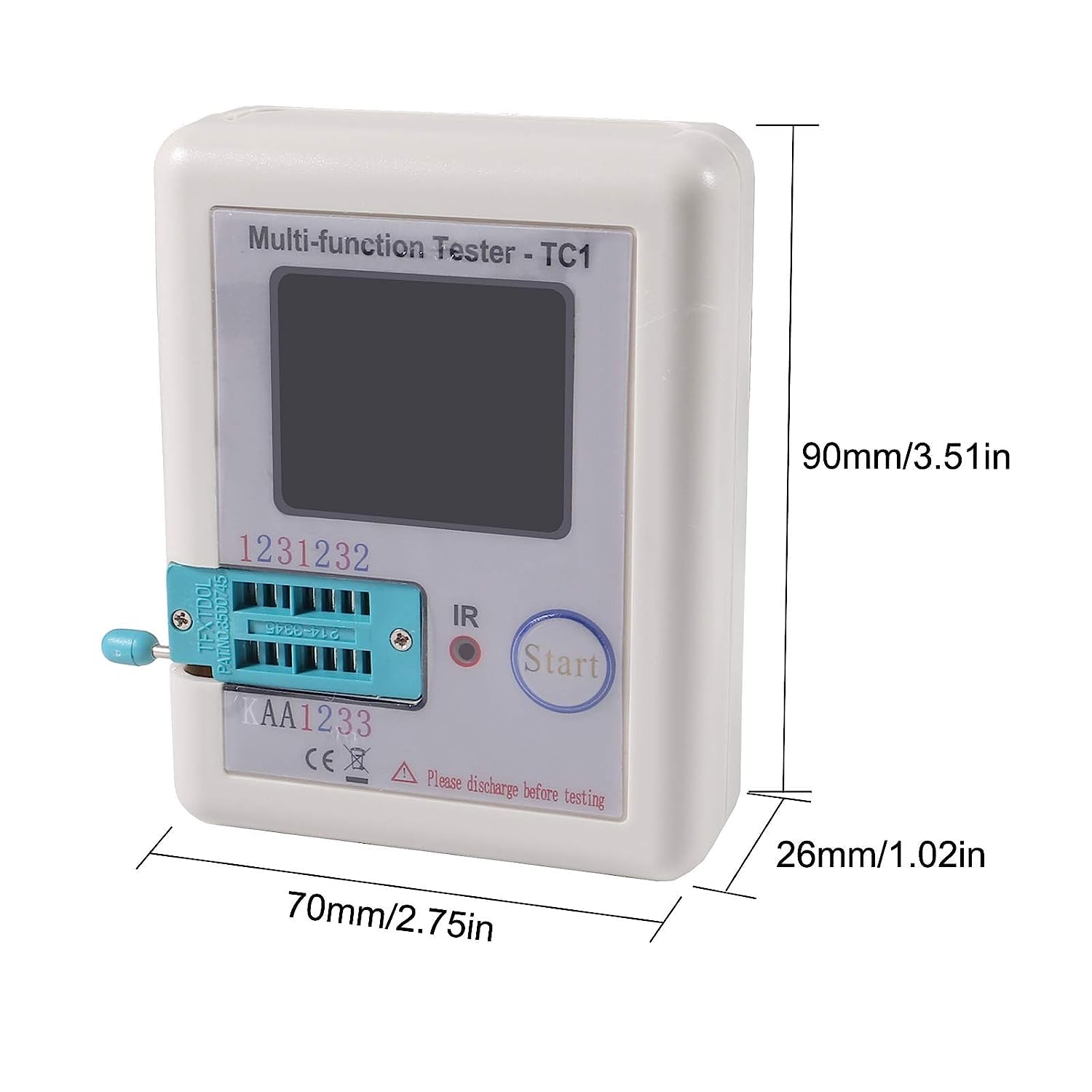 REES52 LCR-TC1 Multi-Function Tester Colorful Display Pocketable Multifunctional TFT Backlight Transistor 1.8 inch for Diode Triode Capacitor Resistor Transistor LCR ESR NPN PNP MOSFET (LCR-TC1) — Amazon image 2