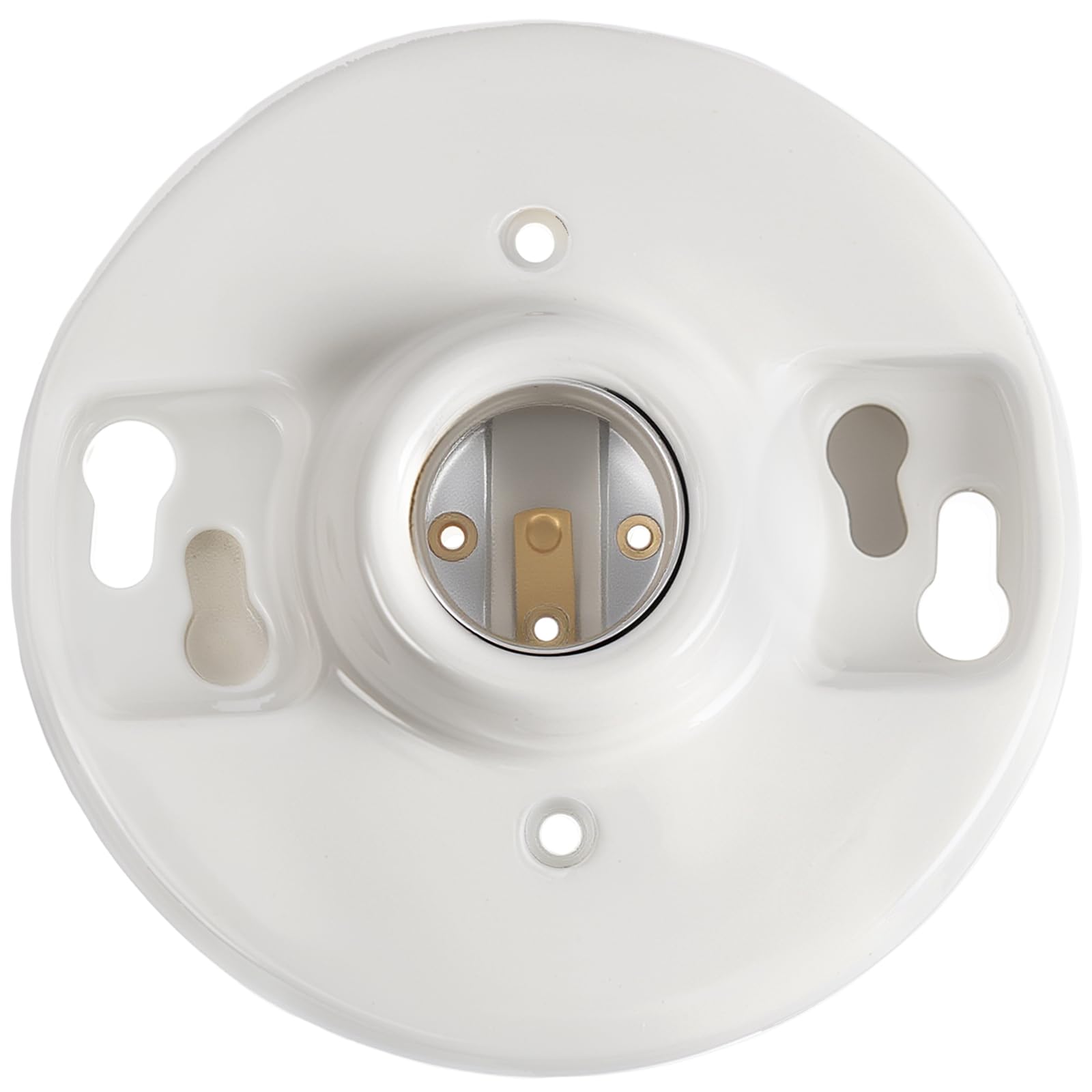 Saysurey 1 Pcs Light Socket E26 Porcelain Keyless Ceiling Bulb Fixture | UL Listed Keyless Ceiling Lampholder, 660W 250V Rated, Medium Base for Light