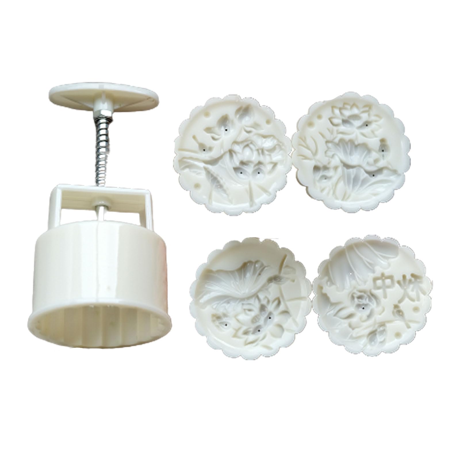 Jazuaiao Cookie Stamps Flower Pattern Mold Hand-Pressure Cake Makers Pastry Tool for MidAutumn Festival Mold Baking Tool Chinese Pastry