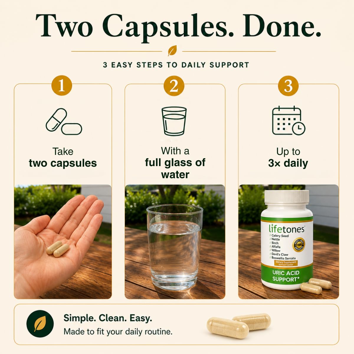 Lifetones Uric Acid Support Capsules – 7-Herb Formula with Boswellia, Devil's Claw, White Willow & Celery Seed – No Herbal Taste – Supports Healthy Uric Acid Levels & Joint Comfort – 60 Vegan Capsules — Amazon image 8