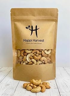 Happi Harvest Premium Roasted and Salted Cashews/Kaju 200g | Flavourful & Crunchy Snack Handpicked | Salted & Slow Roasted... Price In India