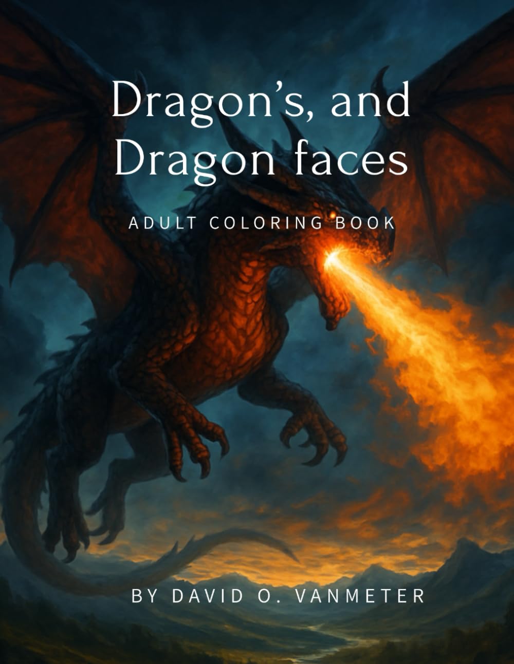 Dragon's, and Dragon faces Adult Coloring Book