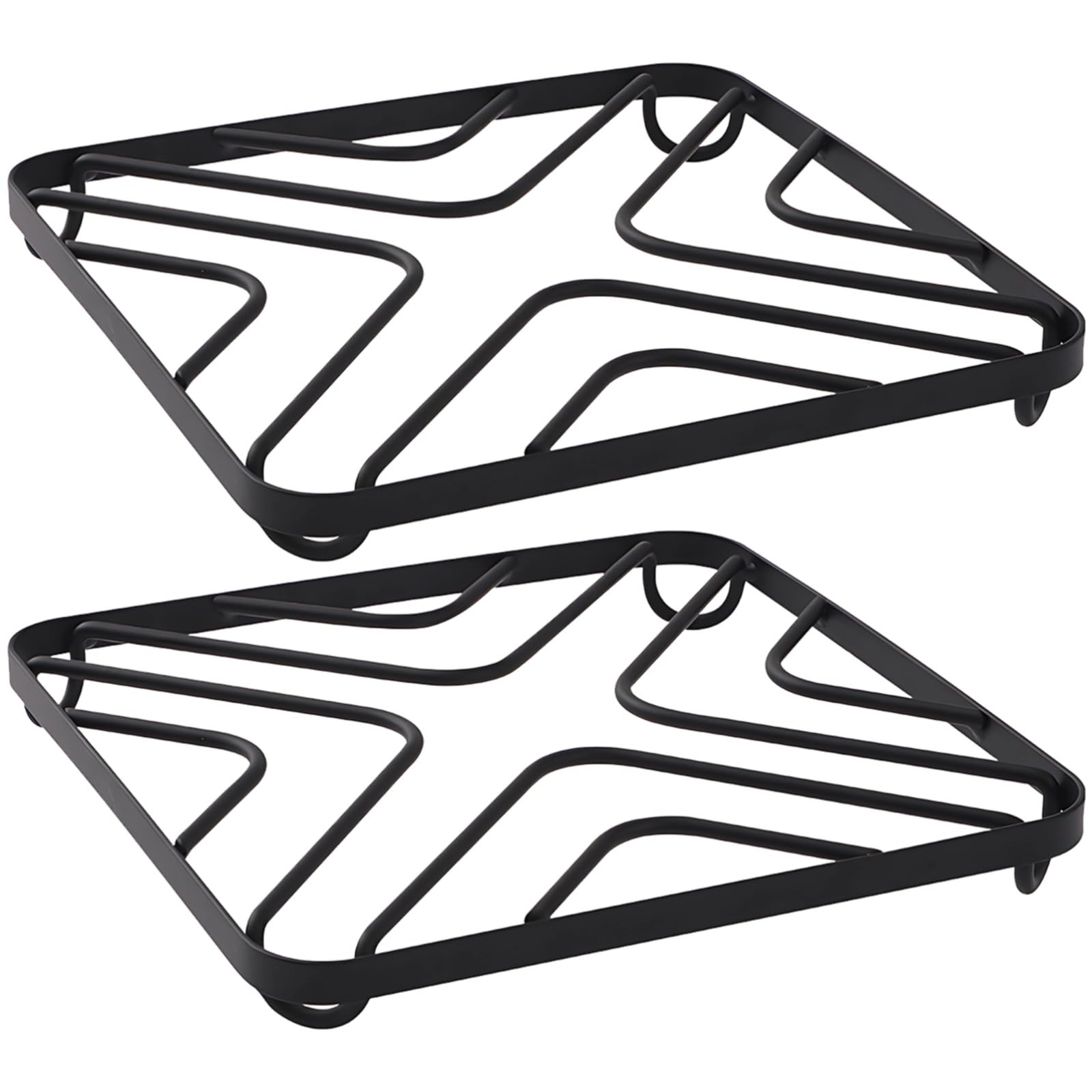 Lot de 2 Dessous-de-Plat carrés en métal pour Plats Chauds, résistance élevée à la Chaleur, Design antidérapant, idéal pour Le Plan de Travail, protège Les Surfaces de la Chaleur et des Rayures