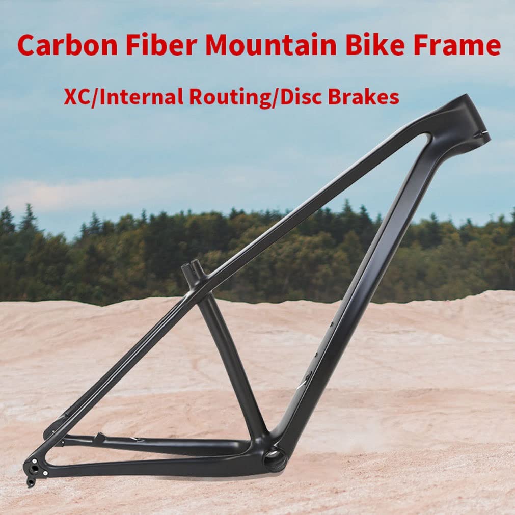 HIMALO 27.5er 29er Bike Frame Carbon Fiber Hardtail Mountain Bike Frame 15''/17''/19'' 12 * 142/148mm Thru Axle Frame Disc Brake Internal Routing XC AM(27.5 * 17'' Matte Black)