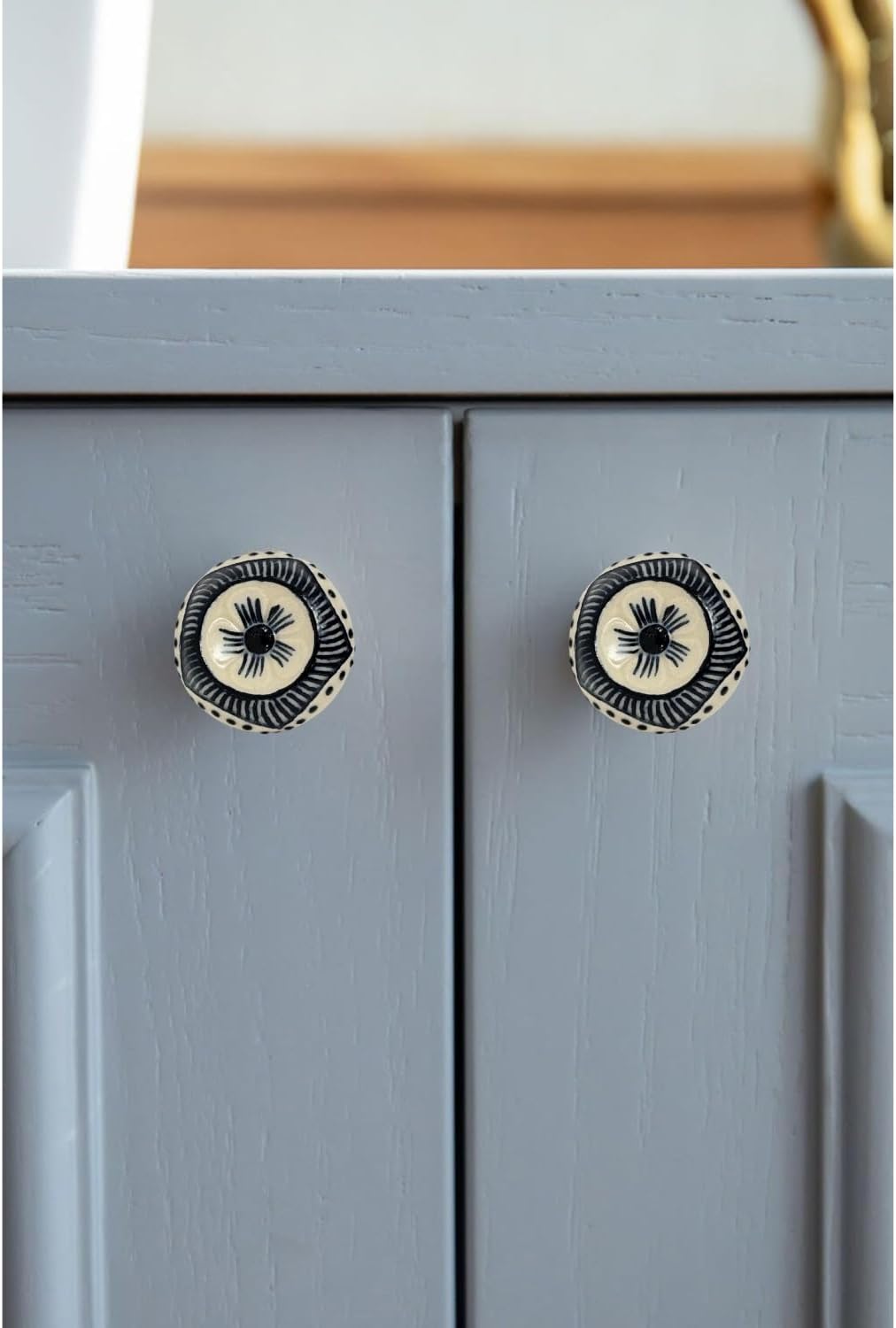 Perilla Home Set of 6 Soria Ceramic Knob for Kitchen Cabinets - Decorative Ceramic Handles and Pull Knob for Dresser Drawer | Living Room | Kitchen | Bathroom | Closet Cupboard Furniture