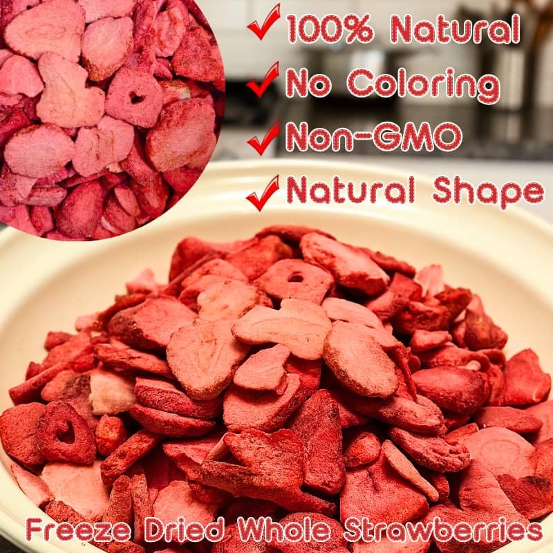 4.6oz Freeze Dried Strawberry Slices - Crispy Dried Fruit Snack, Perfect for Smoothie Bowls, Yogurt, Baking, Chocolate, Oatmeal, Vegan, Camping Food - Image 6
