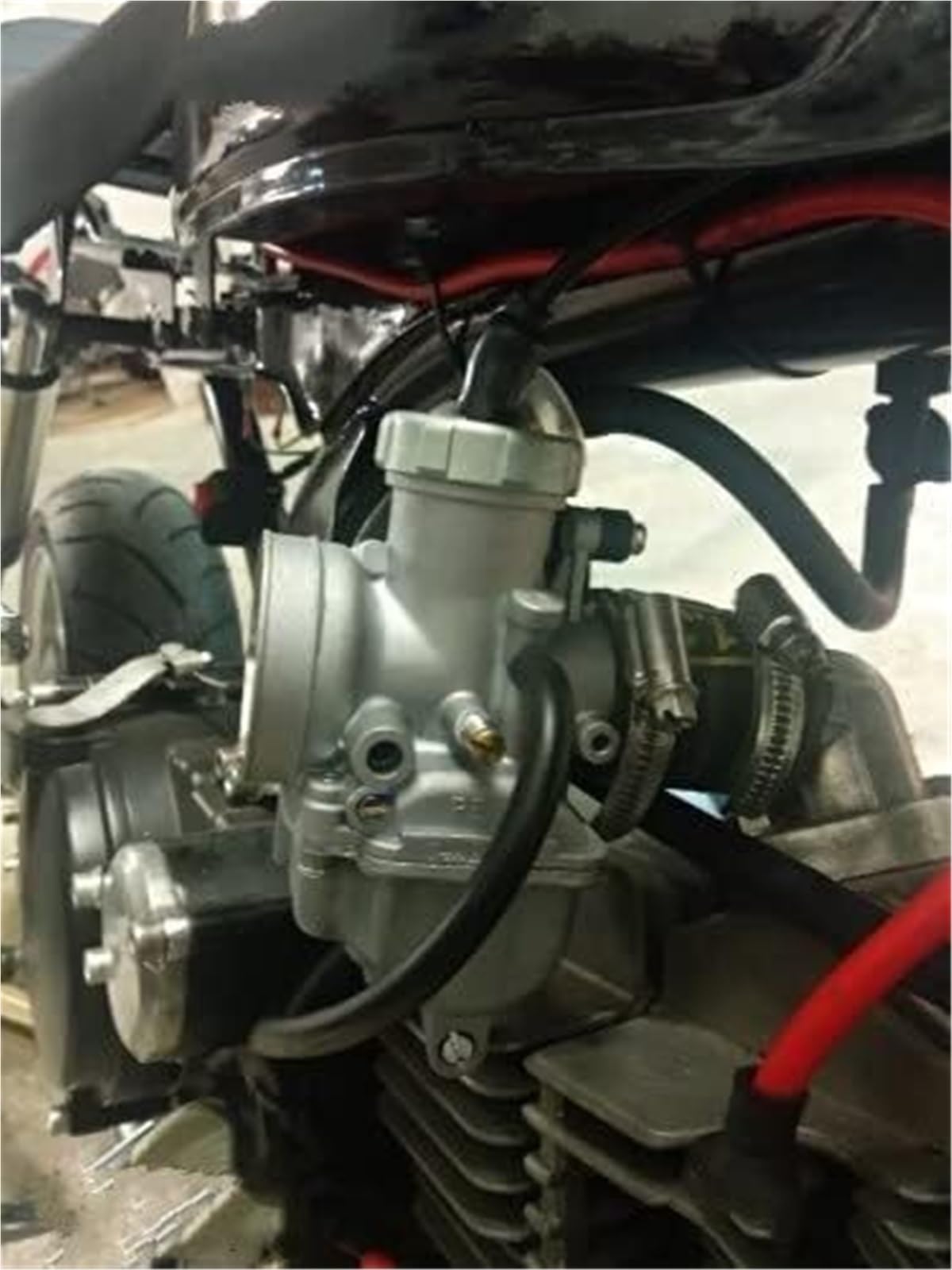 Carburador de cortacésped para carburador para Keihin, Control de para Motocicletas Carreras, Scooters y ATV(Pe28 Manual)