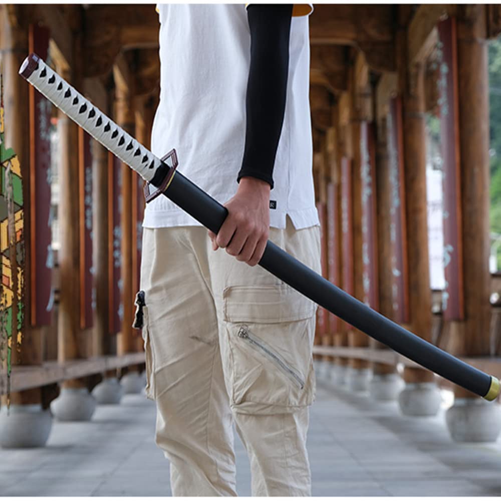 damdos Halloween Prop for Demon Slayer Katana Agatsuma Zenitsu Cosplay Sword Kamado Tanjirou Swords Shinazugawa Sanemi Weapons PU Material Xmas Birthday Gifts (Tomioka Giyuu)