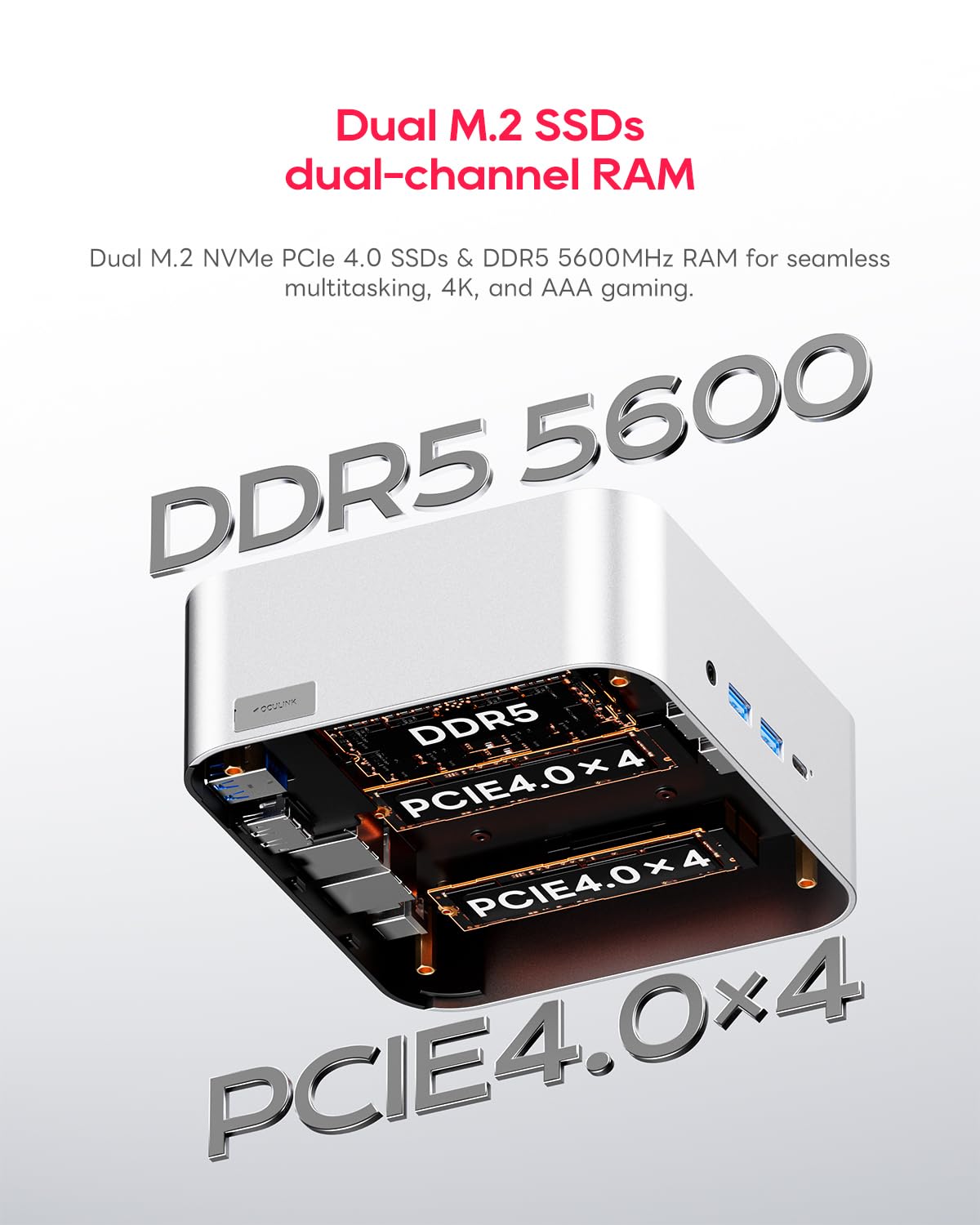 AOOSTAR MACO AMD Ryzen 9 8945HS Mini PC(8C/16T, up to 5.2GHz