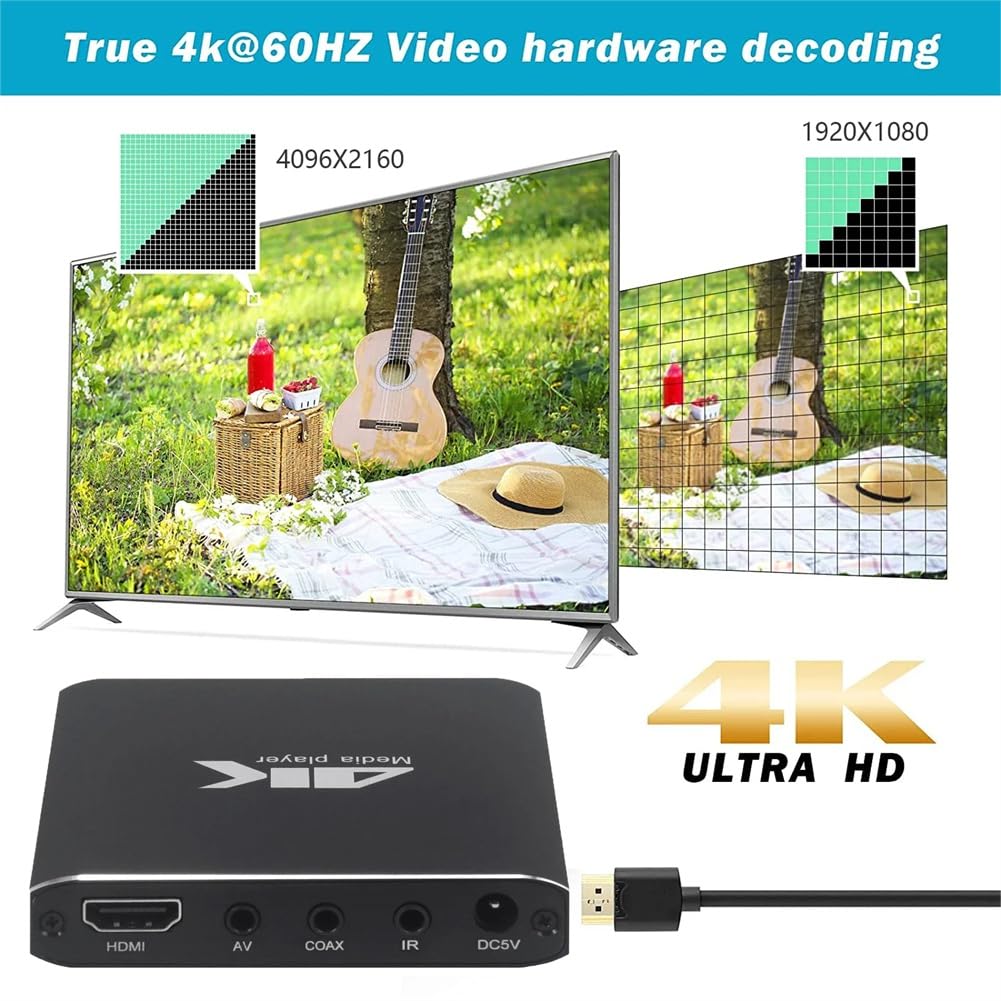 Mini 4K 265 Reproductor de Publicidad Media Player Soporte TF Tarjeta de Disco USB 1080P Full HD Multimedia HDD Player Enchufe de la UE