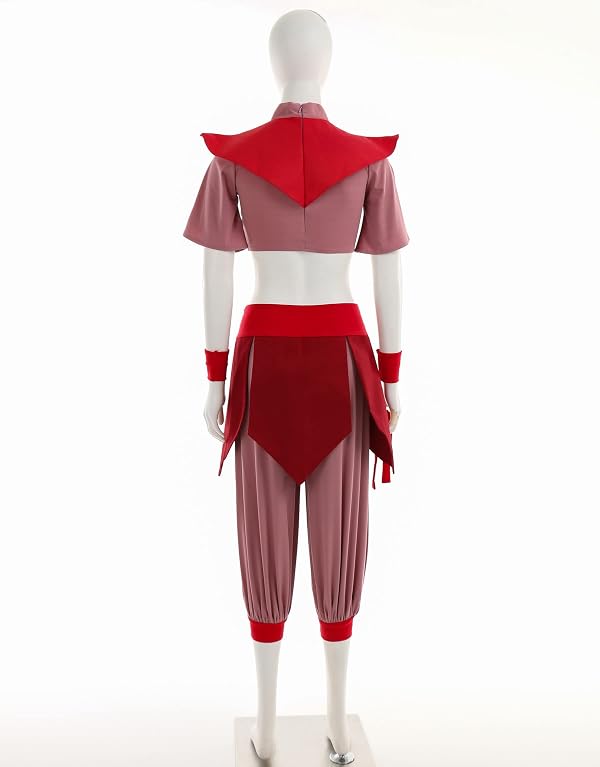 Cosplay.fm Women's Anime Cosplay Costume Female Kungfu Wear Suit with Wrist Support and Headwear (Pink, Large) by Cosplay.fm - Image 4