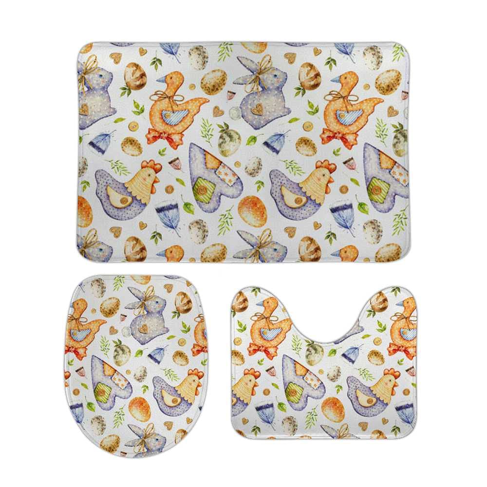 Tapis de douche extra doux contre sol froid et glissant 3 pièces