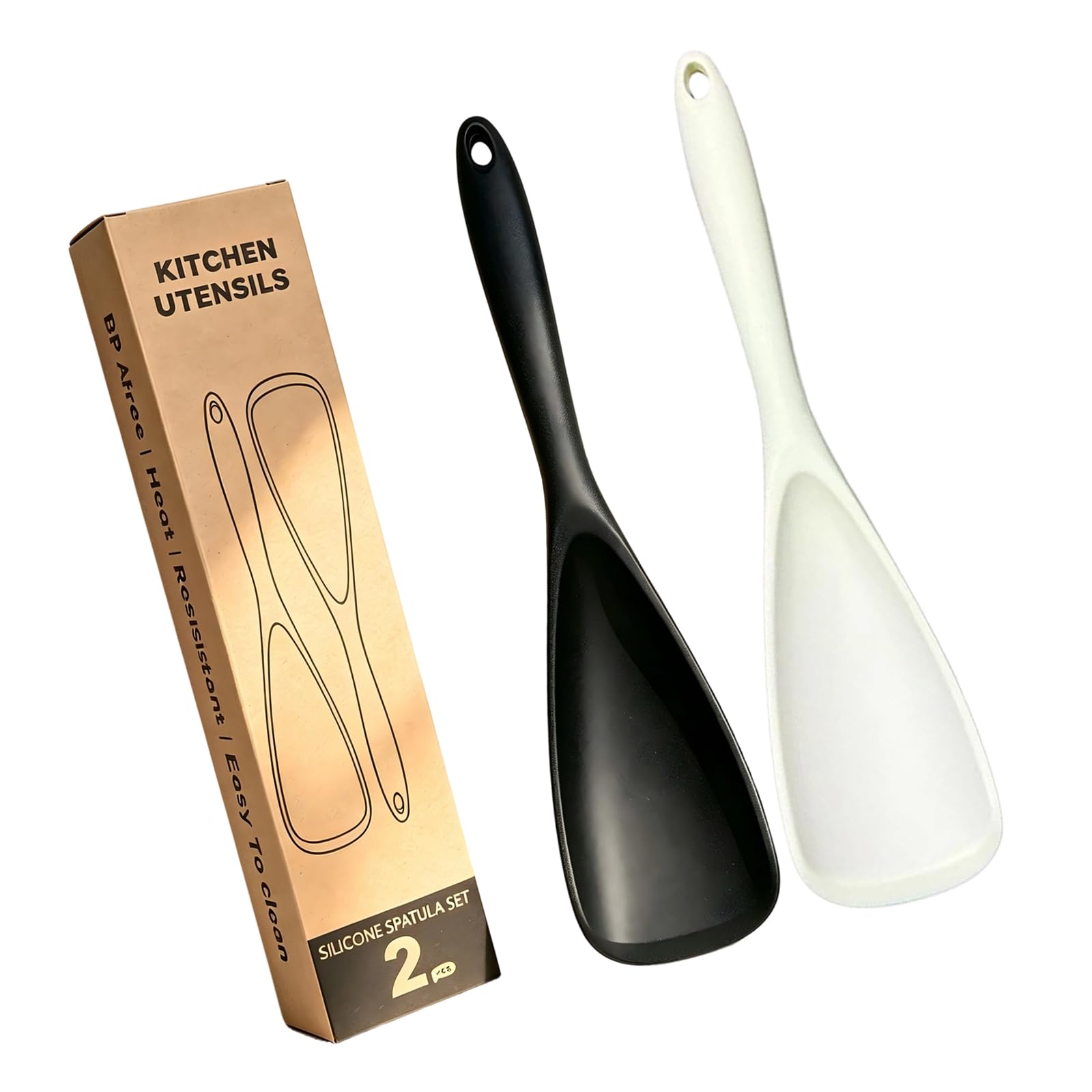 Silicone Kitchen Spoon Spatula Set, Seamless Cooking Utensils for Nonstick Pans, Stirring, Serving and Scraping Silicone Cooking Spoon Spatula Kitchen Utensil Nonstick Pan Scraper Serving Saute Tool