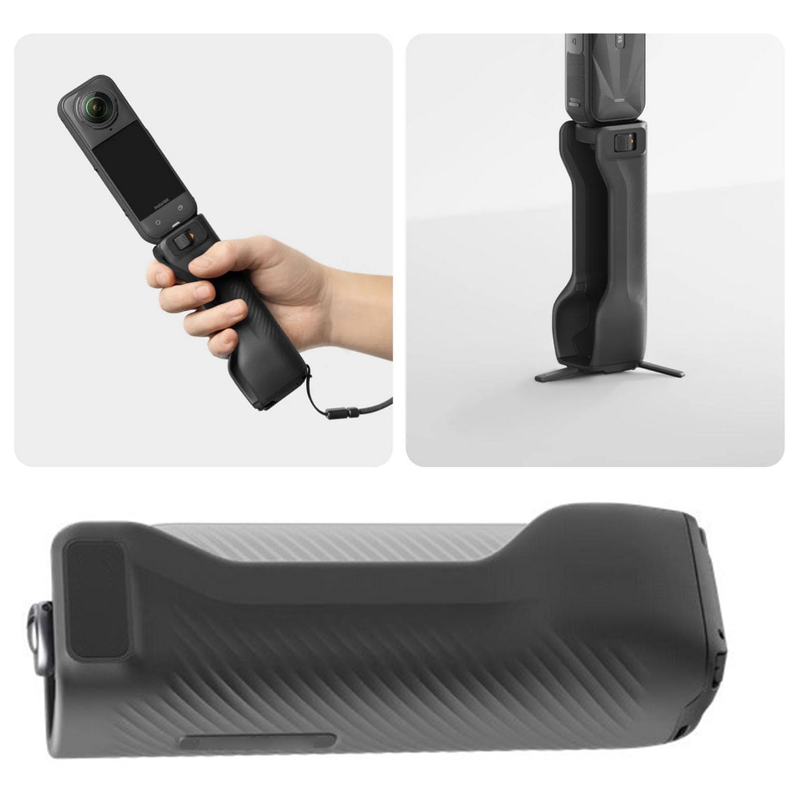 1. Mango de cámara compacto de 360 grados con base de trípode plegable, soporte portátil de liberación rápida para mango de trípode plegable estable en interiores y exteriores